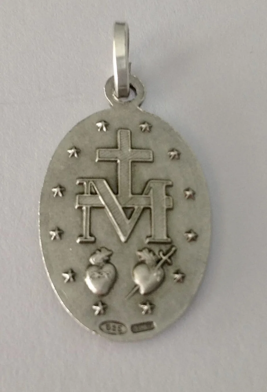 I G J MASYWNY SREBRNY MEDAL 925 Z ŁAŃCUCHEM - ORYGINALNY - 100% WYPRODUKOWANY WE WŁOCHY - MEDALE ŚWIĘTYCH PATRONÓW