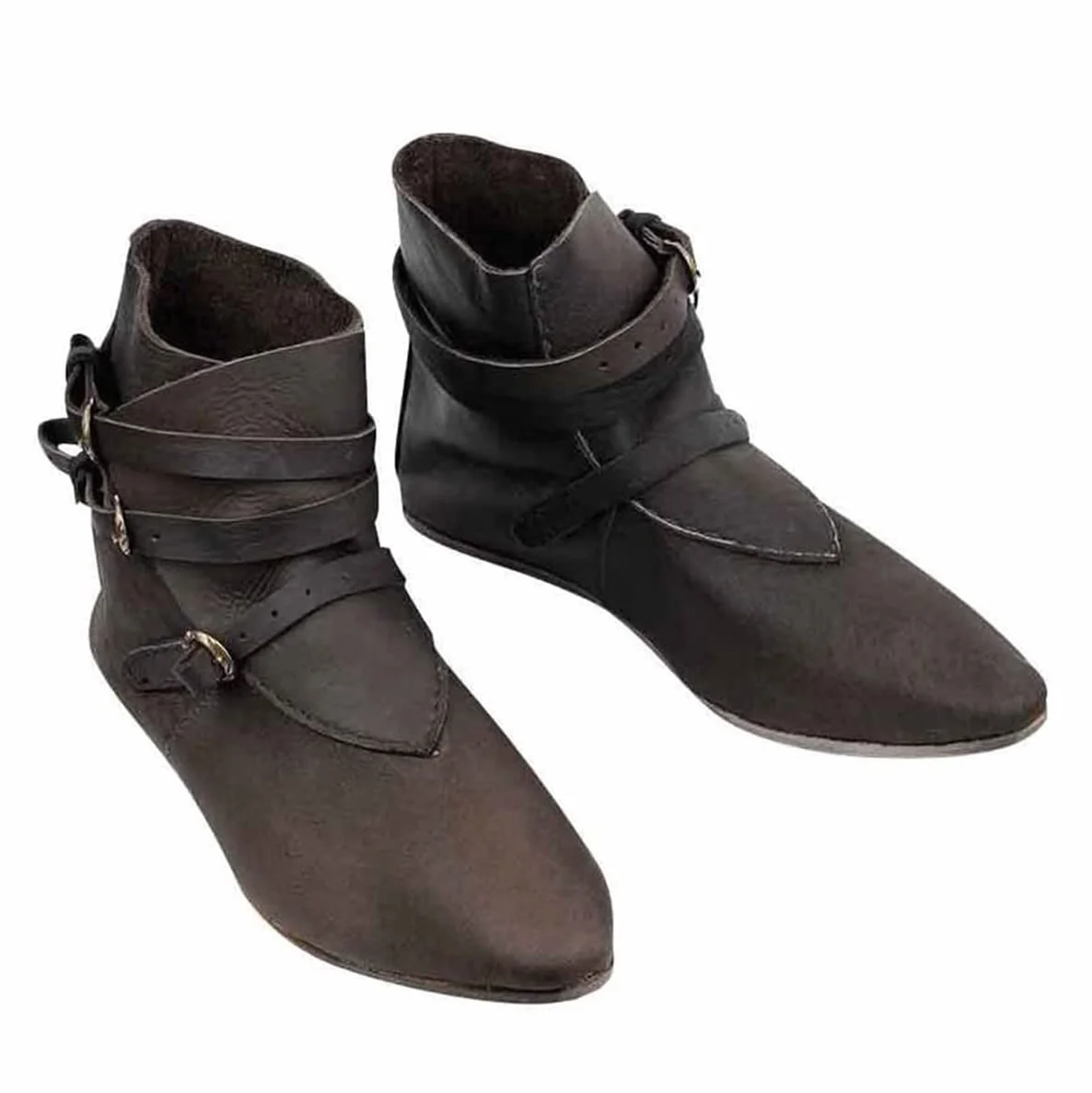 Buty z krótkimi kostkami Retro Knight Cosplay - 1 para PU skórzane buty wikingów