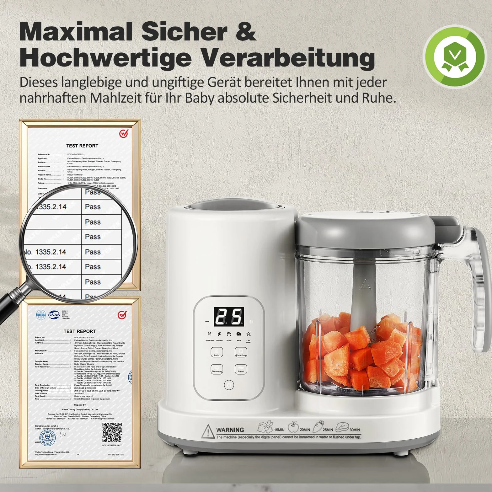 TopStrong Baby Food Maker urządzenie do przygotowywania posiłków dla niemowląt, parowar, miksowanie, rozmrażanie i podgrzewanie, wielofunkcyjny zaparzacz dla niemowląt z funkcją samoczyszczenia, robot