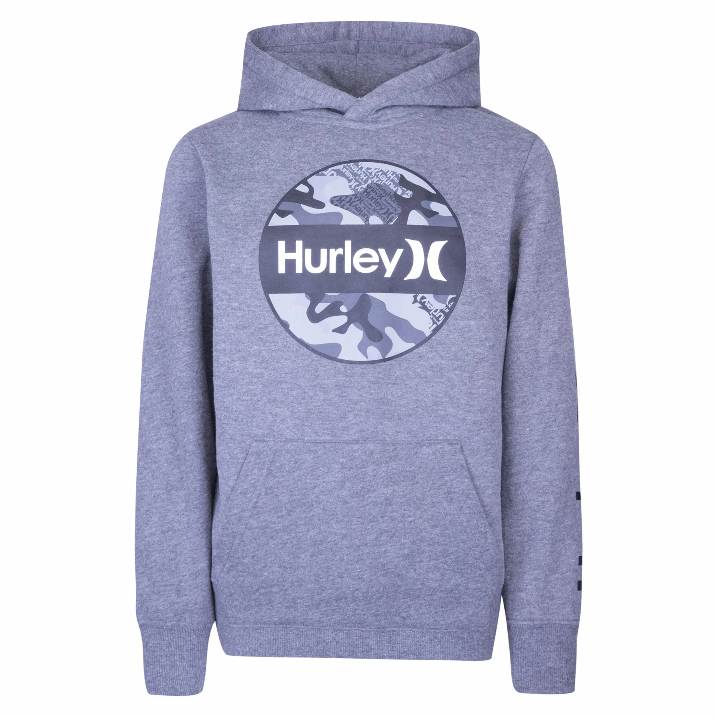 Hurley Chłopięca bluza z kapturem O&o Camo Fleece Po Hoodie sweter z kapturem, węgiel (Charcoal Heather), 12 años, Węgiel (Charcoal Heather), 12 lat
