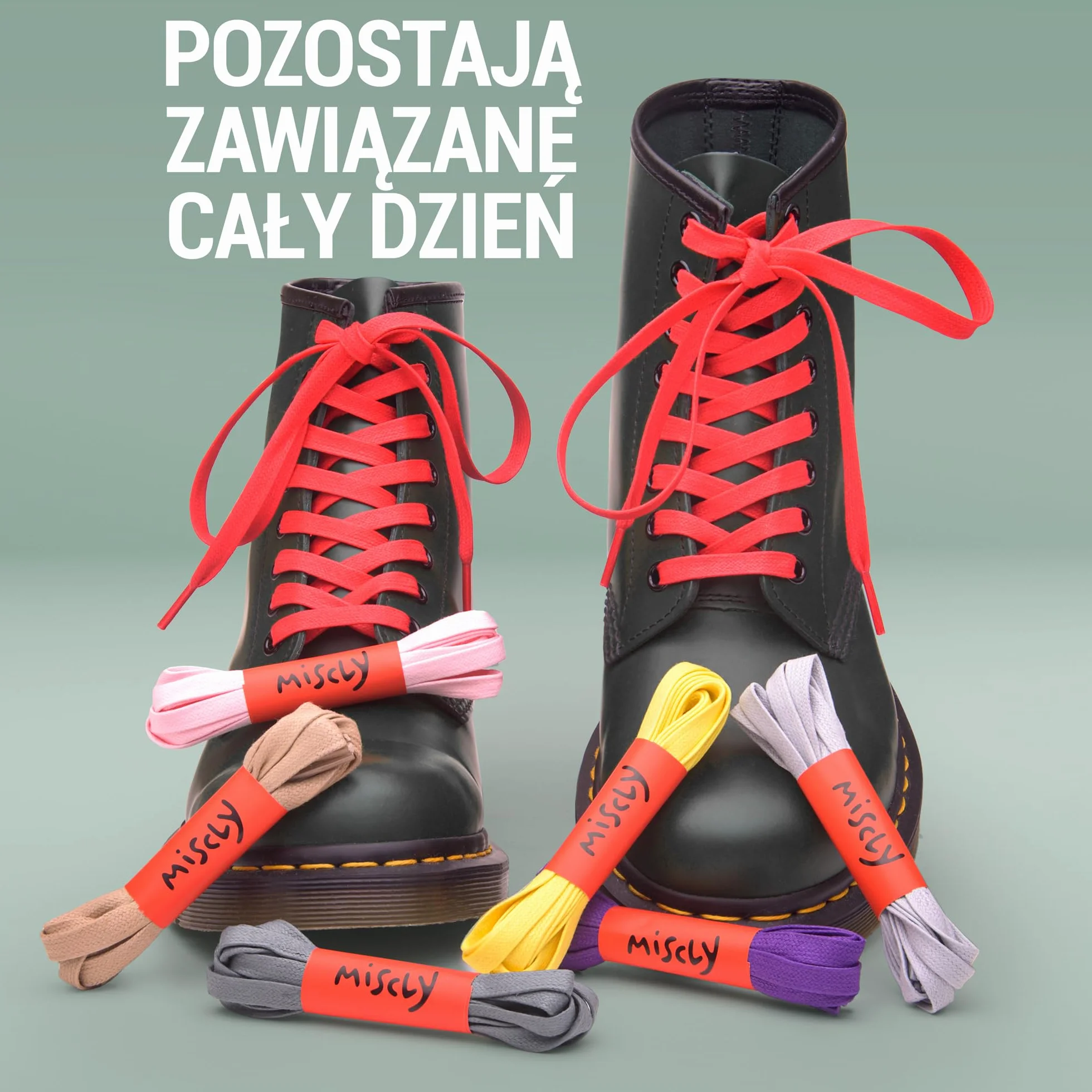 Miscly Sznurówki Płaskie Woskowane Bawełniane do Butów Wysokich, Adidasów i Obuwia - Dostępne Różne Długości i Kolory