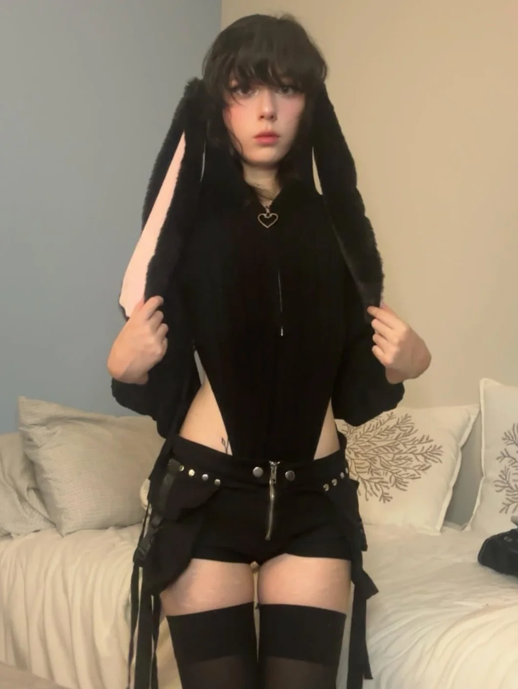 KORURACLUB Cosplay strój króliczka zestaw 3-częściowy bielizna dla kobiet