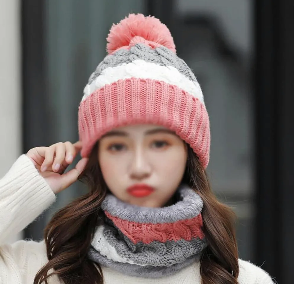 Czapka zimowa damska gruba dzianina ciepła czapka beanie na szelkach damska wiatroszczelna szwy dzianinowa czapka z dzianiny (kolor: C, rozmiar: jeden rozmiar)