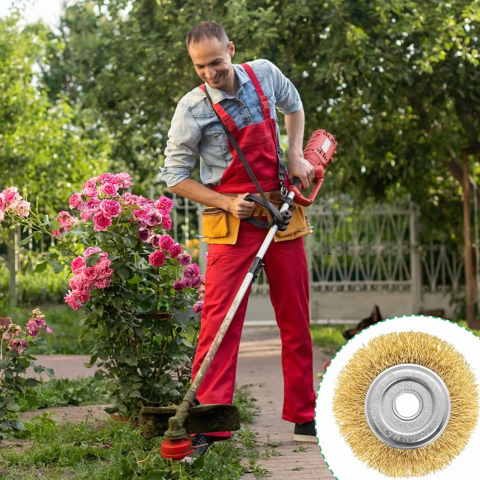 Szczotka do fug, zestaw 4 sztuk, szczotka do chwastów 12 mm, metalowa szczotka z mosiądzu, kompatybilna z Gloria Multibrush i innymi szczotkami drucianymi, akcesoria do usuwania chwastów i