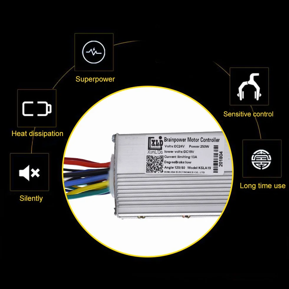 24 V 13 A 250 W bezszczotkowy sterownik silnika ze stopu aluminium, regulator prędkości silnika do roweru elektrycznego, hulajnogi elektrycznej