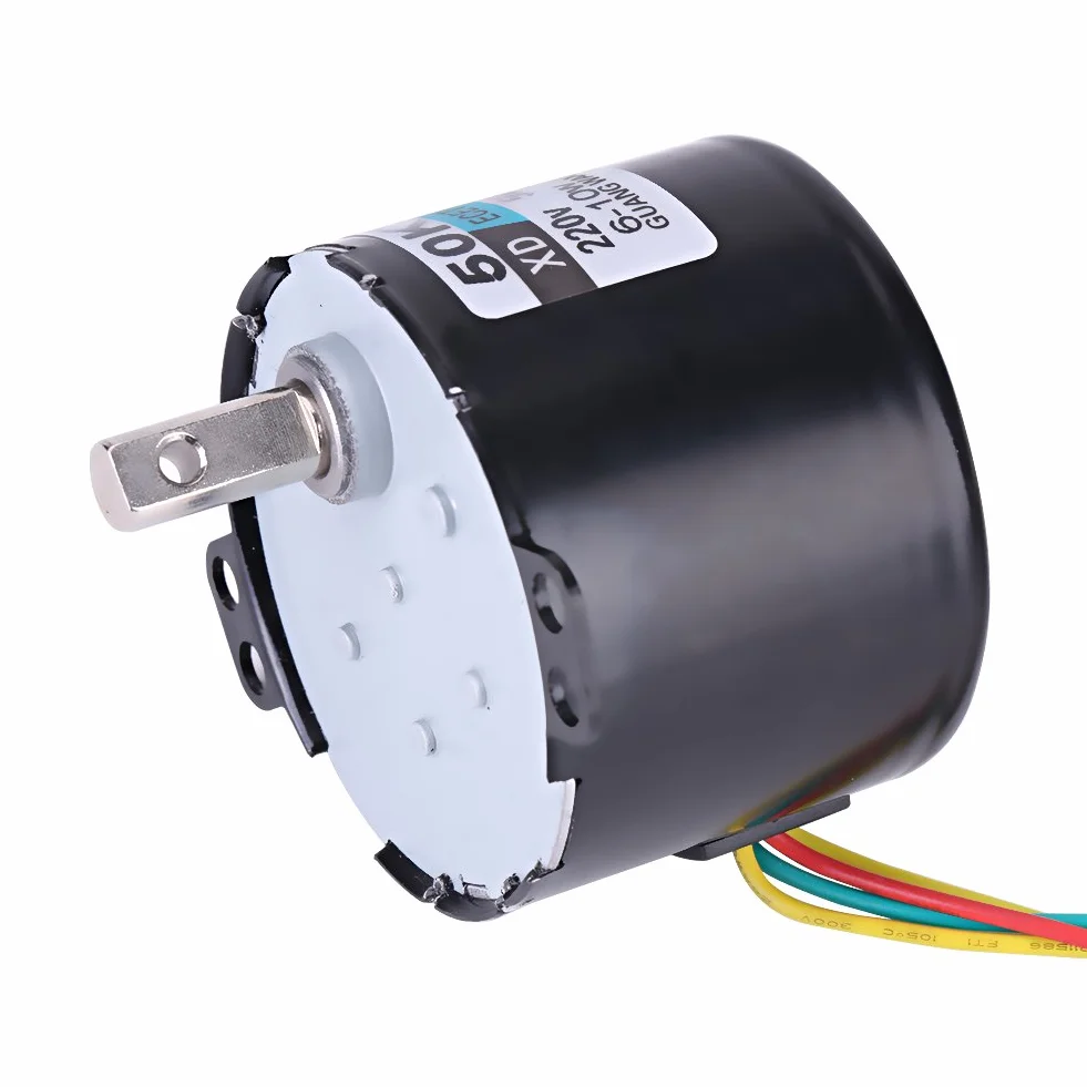 50KTYZ AC 220V 10W 0.5A Piccolo Motore sincrono a magnete permanente elettrico a bassa velocità CW/CCW 2.5/20RMP ad alta coppia in metallo orientato per giradischi girarrosto (2.5 RMP)
