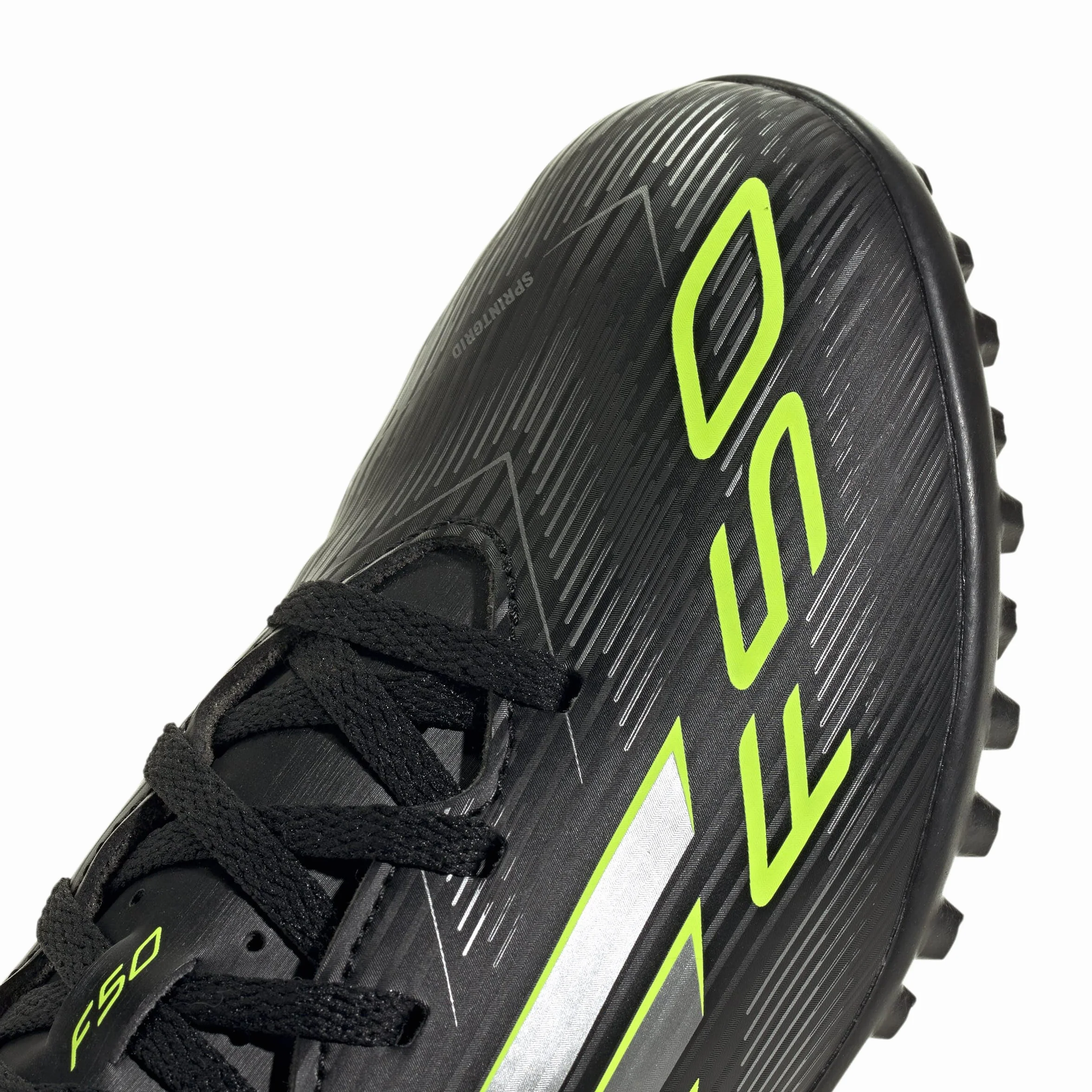 adidas F50 CLUB Turf Football Boots Kids, core black/iron met./lucid lemon, 36 2/3 EU