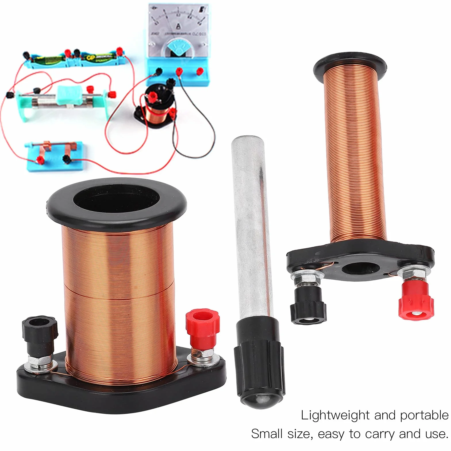 Demonstracyjna cewka indukcyjna, pierwotna cewka wtórna, fizyczna elektromagnetyczna cewka indukcyjna, instrument eksperymentalny, cewka z drutu magnetycznego do nauczania fizyki