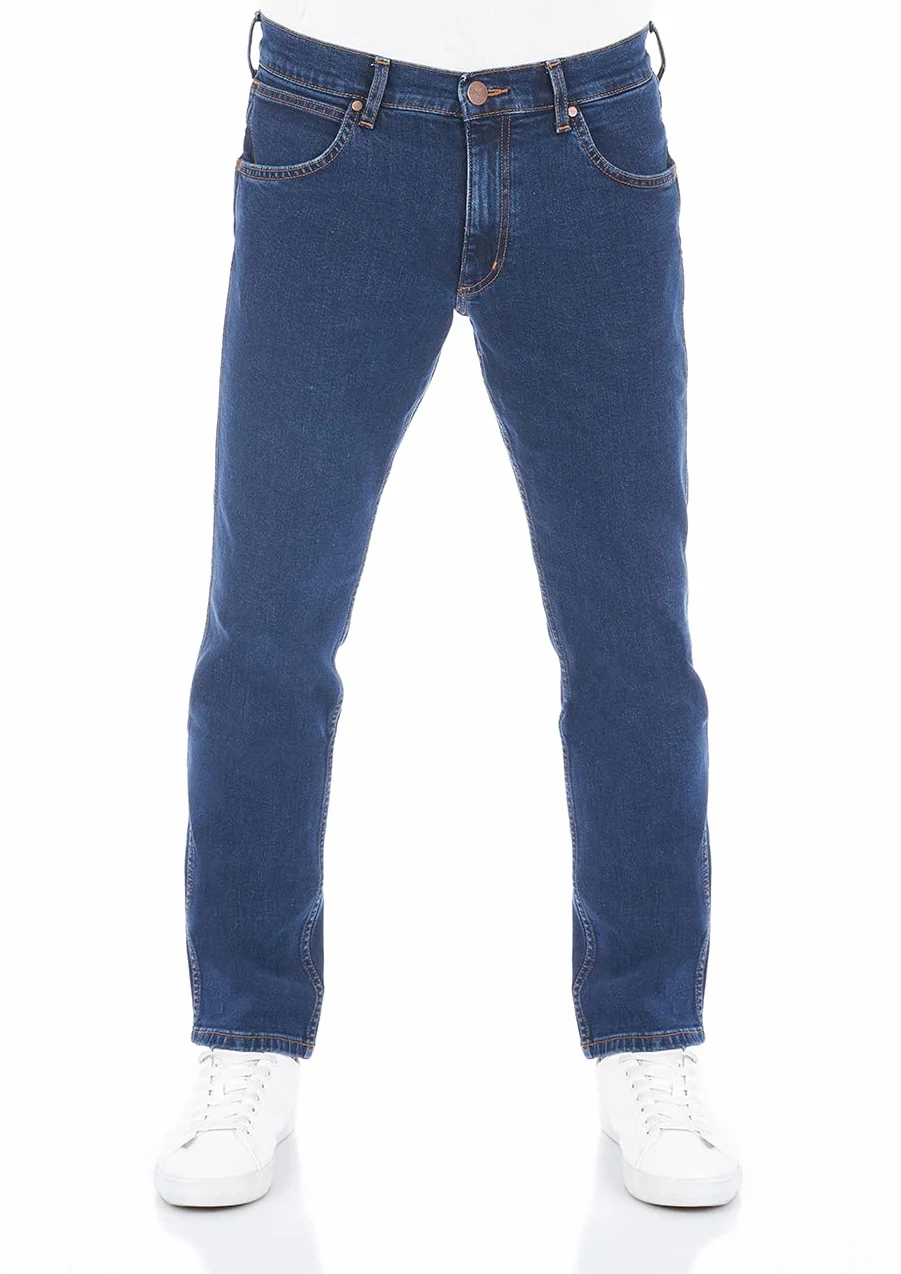 Wrangler męskie dżinsy Regular Fit Greensboro spodnie Straight Jeans Stretch bawełna niebieski czarny W30 W31 W32 W33 W34 W35 W36 W38 W40 W42 W44