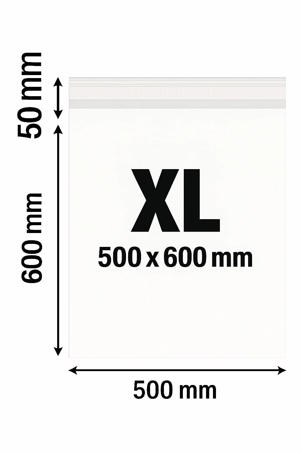 Foliopaki kurierskie 500x600 mm 50szt koperty foliowe białe XL
