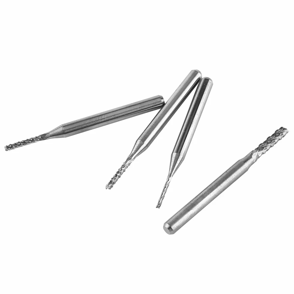 10 Sztuk Frezy z Węglika Wolframu Wiertła 1.0mm 1.5mm 2.0mm 2.5mm 3.0mm Średnica Krawędzi Tnącej do Płytek Drukowanych Tworzywa Sztuczne Stal Nierdzewna i Miedź