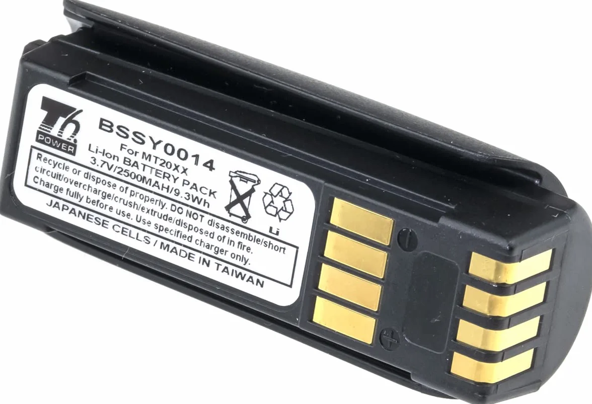 Bateria T6 Power do skanera kodów kreskowych Symbol, numer części 82-108066-01, Li-Ion, 3,7 V, 2500 mAh (9,3 Wh), czarny