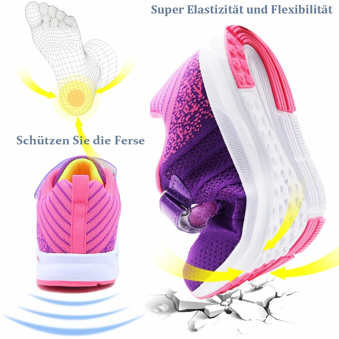 Mitudidi Unisex dziecięce buty sportowe, buty halowe, lekkie, oddychające, buty do biegania, sneakersy dla chłopców i dziewczynek 26-37