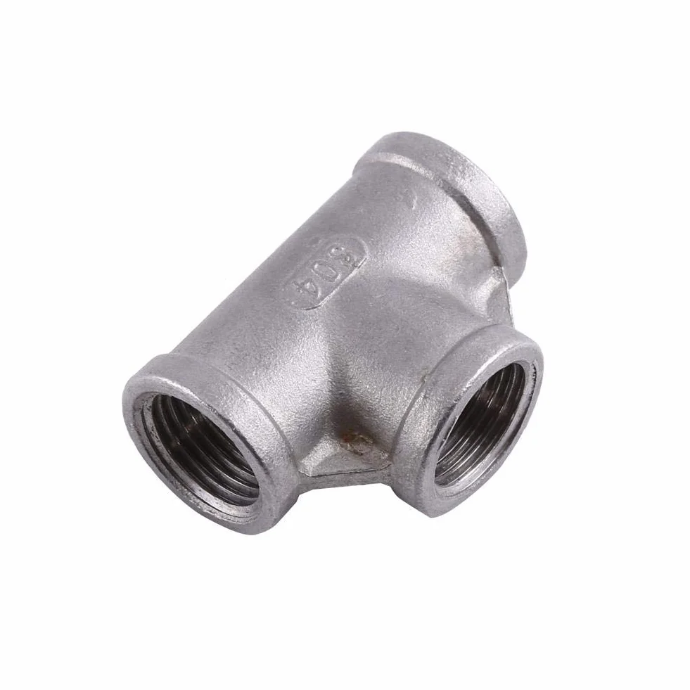 NPT-Rohrfitting 1/2 '' 1/4 '' 304 Edelstahl Innengewinde T-Stück(304 1/2 '' 52mm)
