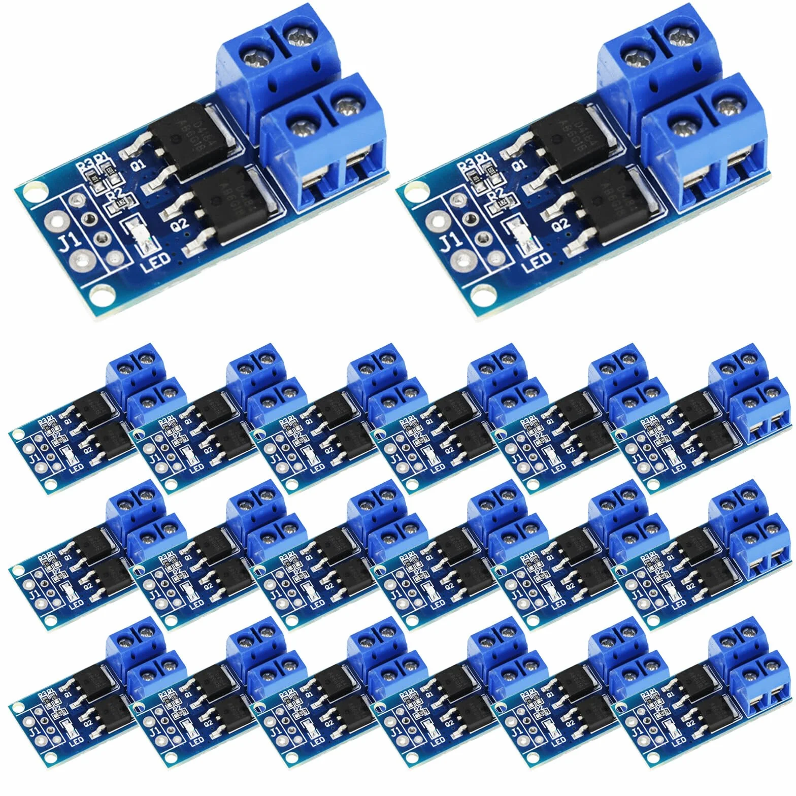 Moduł sterownika Mosfet, 20 sztuk, DC 5 V-36 V, 15 A (maks. 30 A) 400 W, podwójny moduł sterujący, moduł sterownika Mosfet, elektroniczna płyta sterująca, regulator PWM, moduł sterownika