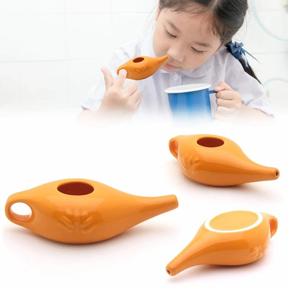 Keramik Neti Pot Yoga profesjonalna płukanka do nosa garnek do płukania nosa, wygodny wylot do spłukiwania nosa, 250 ml