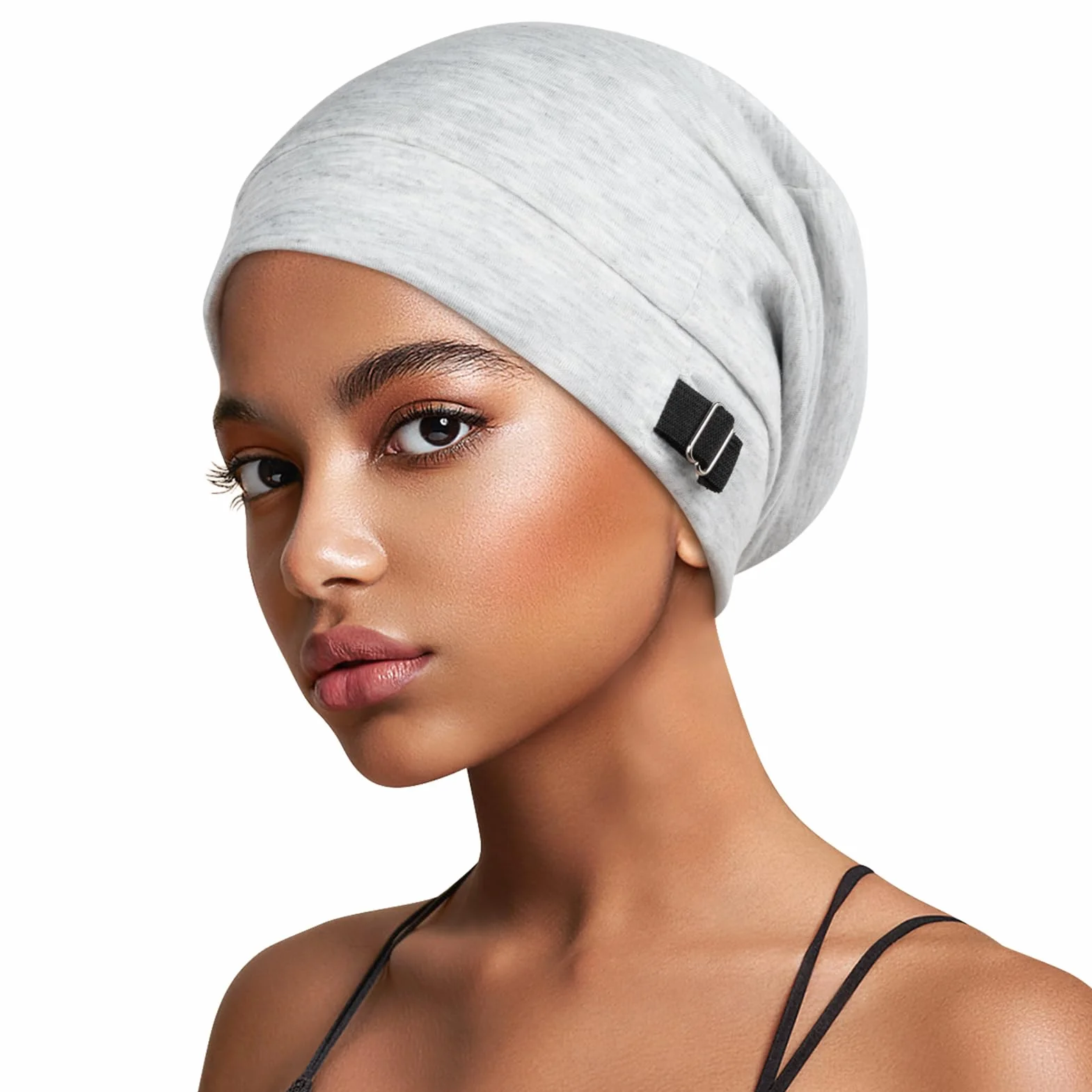 Satynowa czapka do spania z podszewką satynową regulowana unisex slouch beanie
