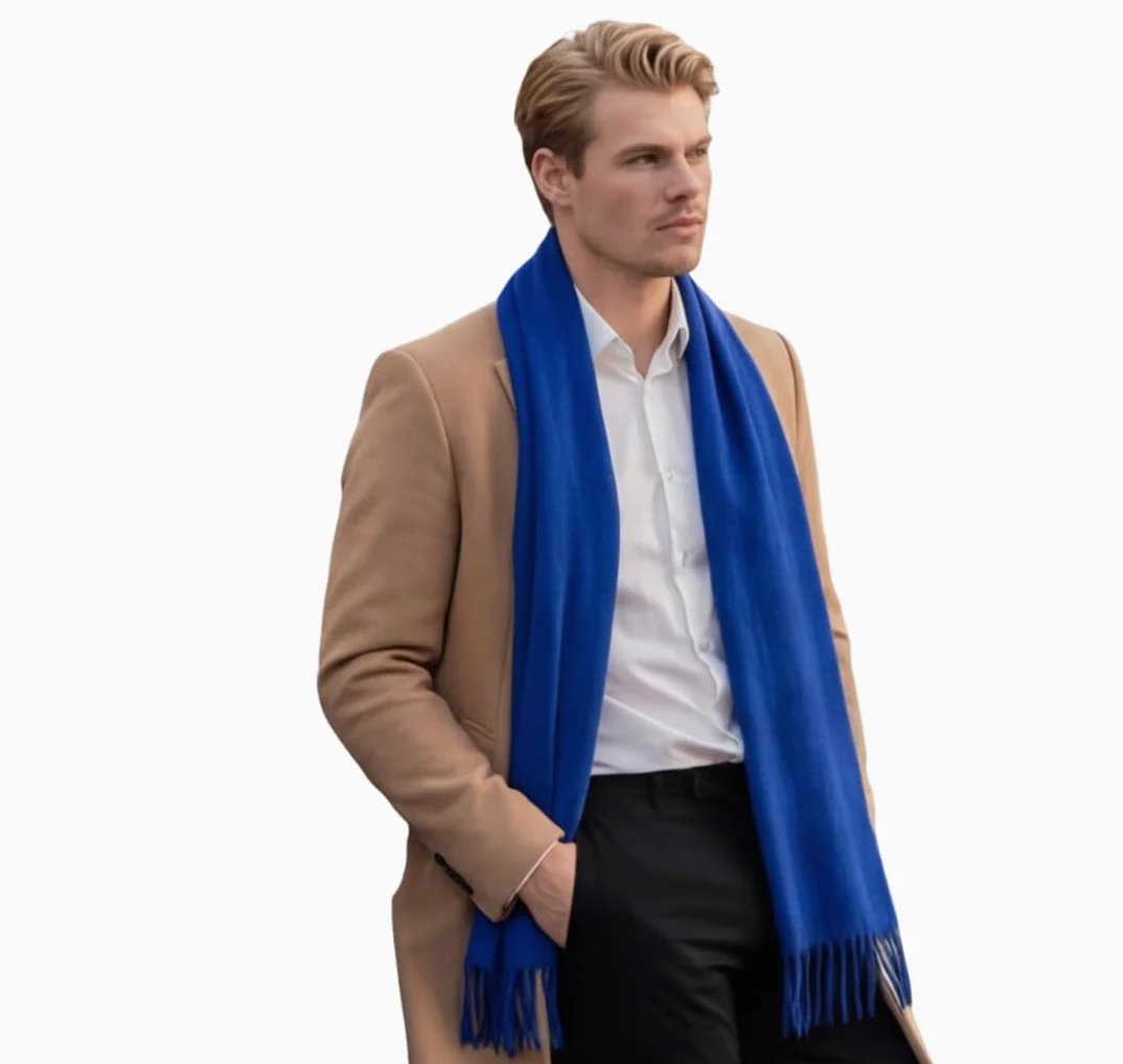 Szal męski kaszmirowy stylowy wiosna 185 x 65 cm elegancki na formalne okazje kaszmirowy szal pashmina szalik wełniany szal wełniany jednokolorowy