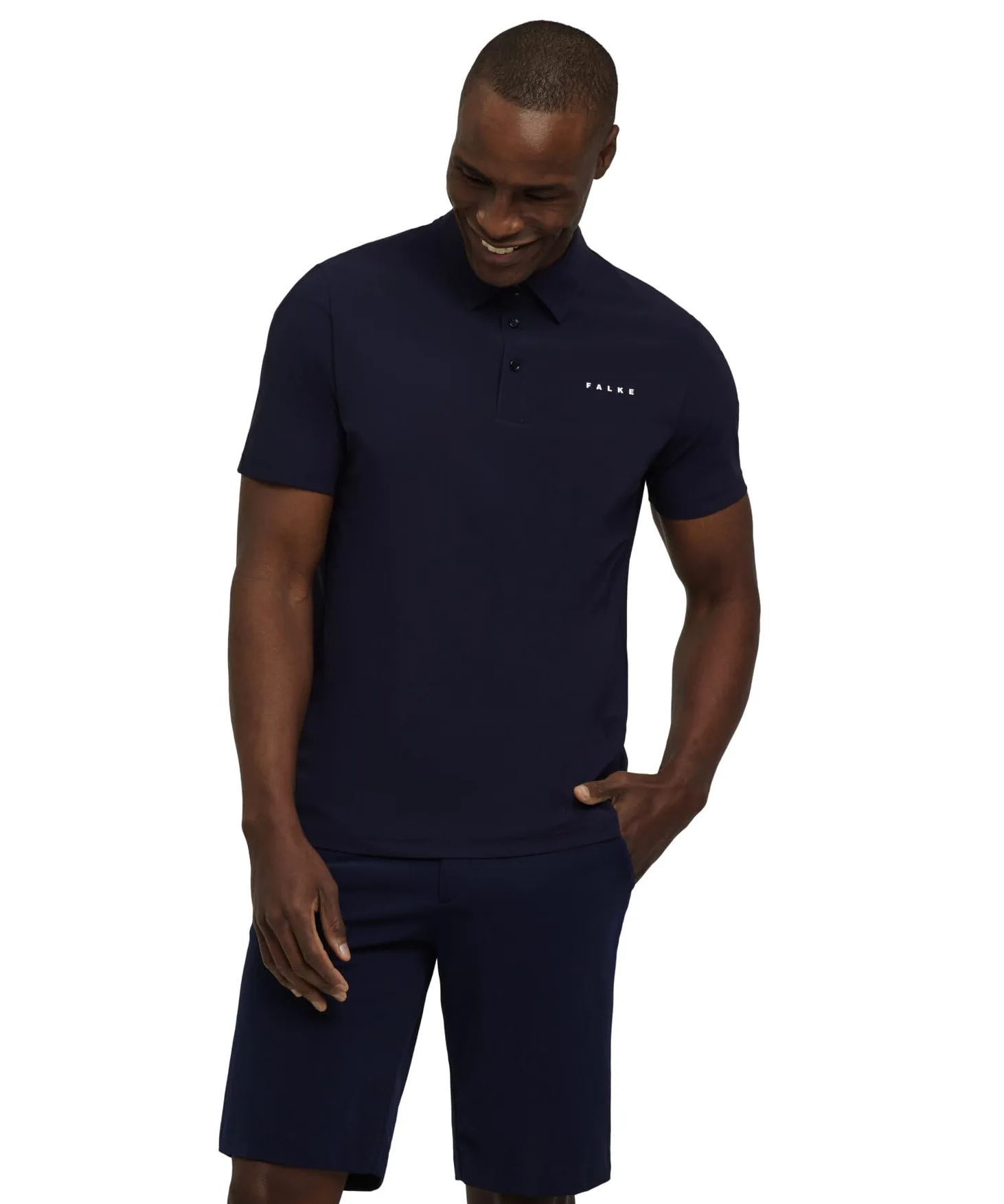 FALKE Męski T-shirt Golf Performance Polo Shirt M PL materiał funkcyjny koszulka polo, 1 sztuka, niebieski (Space Blue 6116), XL