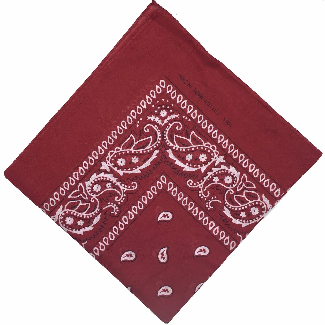 Boolavard 100% bawełna, bandany z oryginalnym wzorem Paisley | kolor do wyboru nakrycia głowy / szal do włosów, wiązanie na nadgarstku, opaska na głowę, 31 # Burgundowy, 55 x 55cm