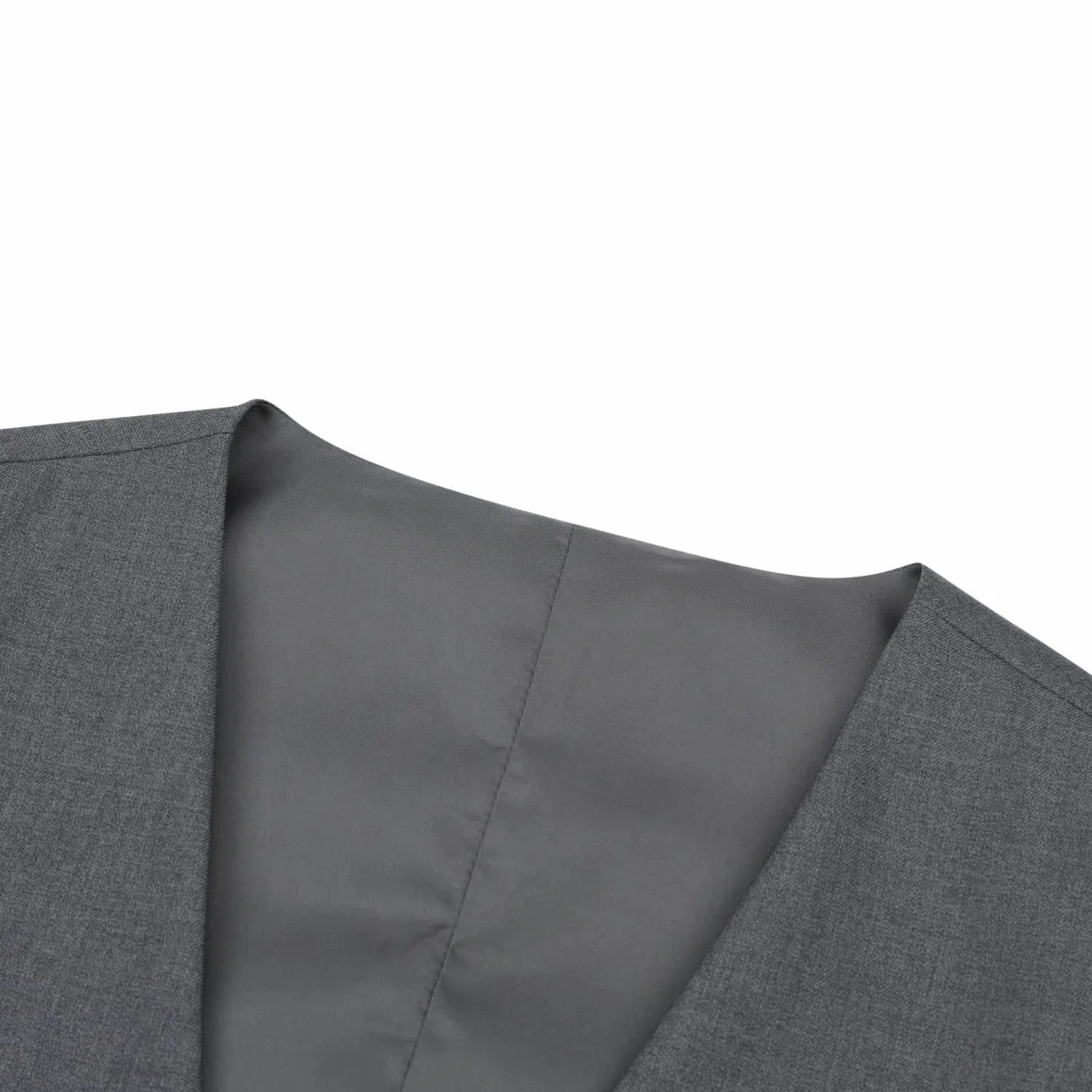 Allthemen Męska kamizelka slim fit, dekolt w serek, bez rękawów, na ślub biznesowy