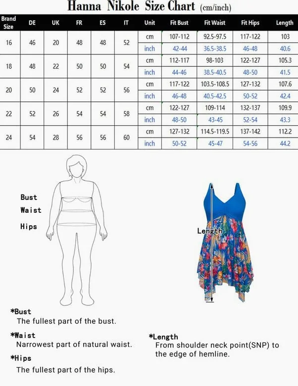 Hanna Nikole Damski zestaw tankini plus size kwiatowy nadruk strój kąpielowy kontrola brzucha dwuczęściowy strój kąpielowy z szortami
