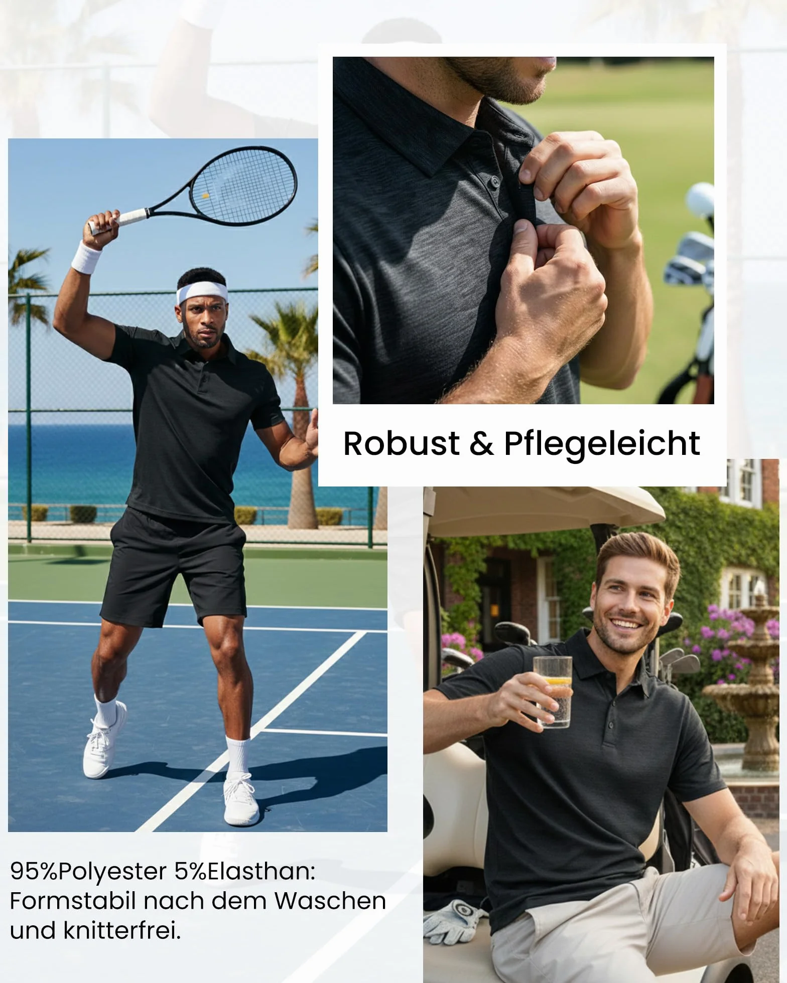 Męska koszulka polo oliwkowa zieleń oddychająca szybkoschnąca regular fit