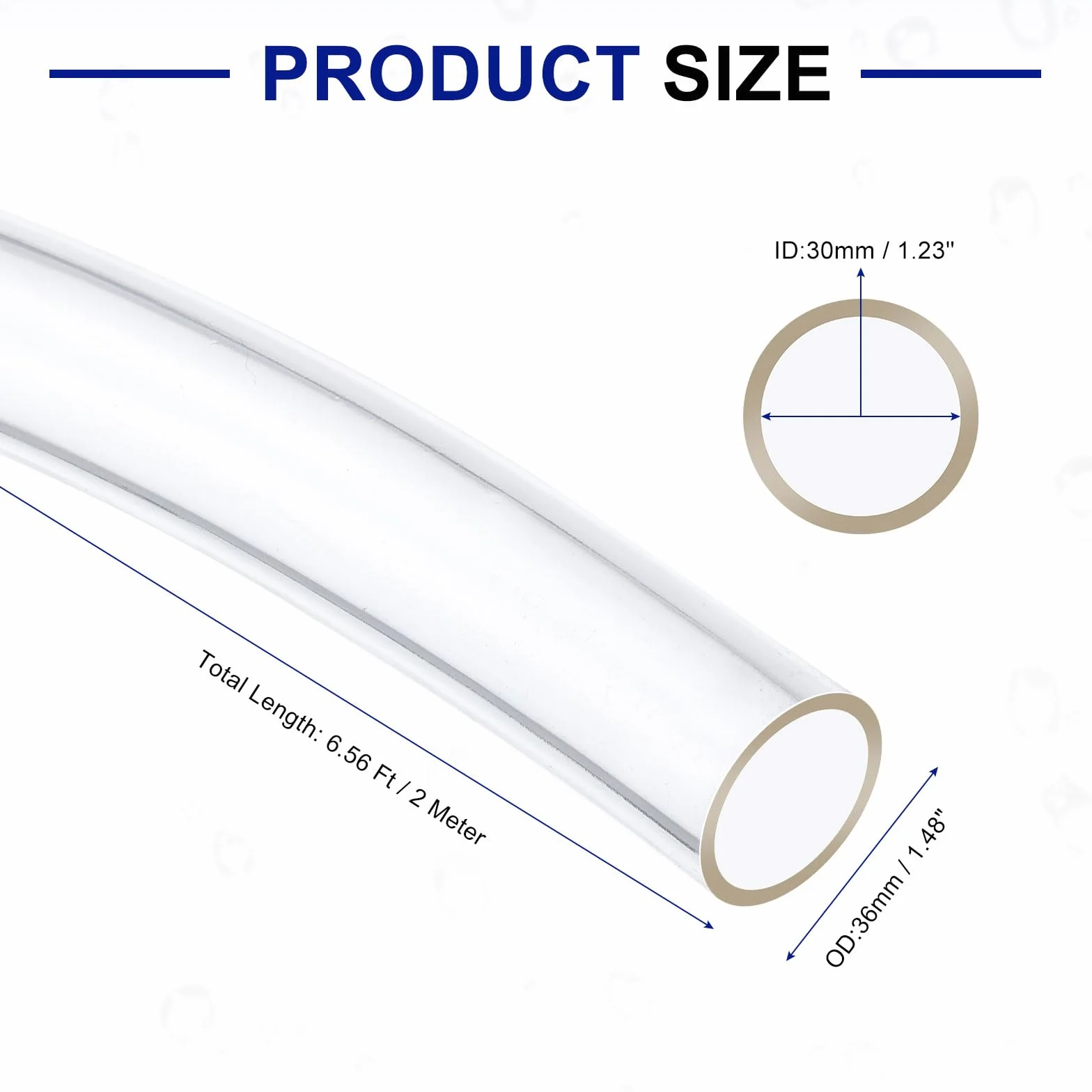 QUARKZMAN Wąż PVC, 30 mm ID x 36 mm OD - długość 6 stóp, przezroczysta winylowa rura wodna, lekka, elastyczna rura wodna z tworzywa sztucznego do akwaponików, węża powietrza, nawadniania