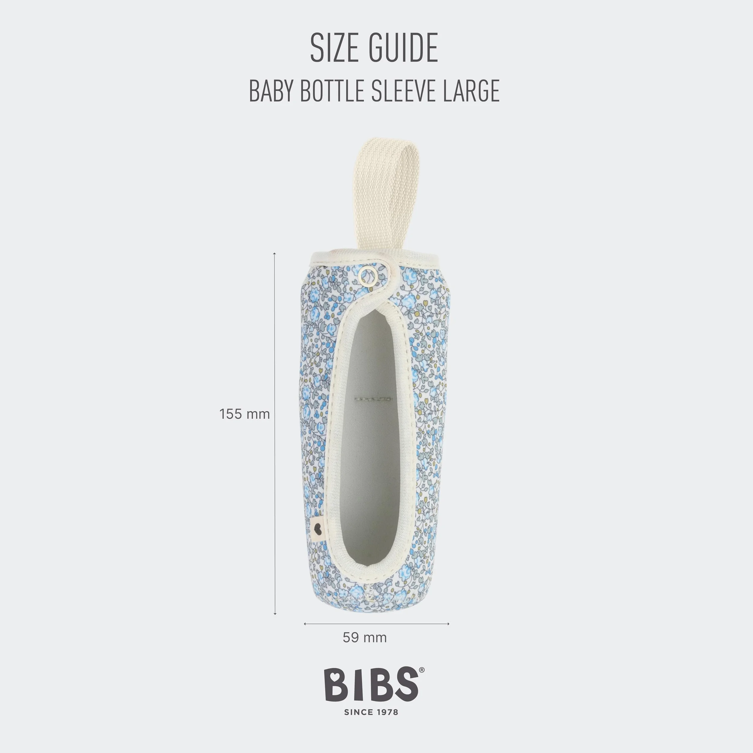 BIBS x LIBERTY Pokrowiec na butelkę dla niemowląt 225ml - Neoprenowa osłona ochronna na butelki BIBS - Wzór Liberty, Large, Capel Sage