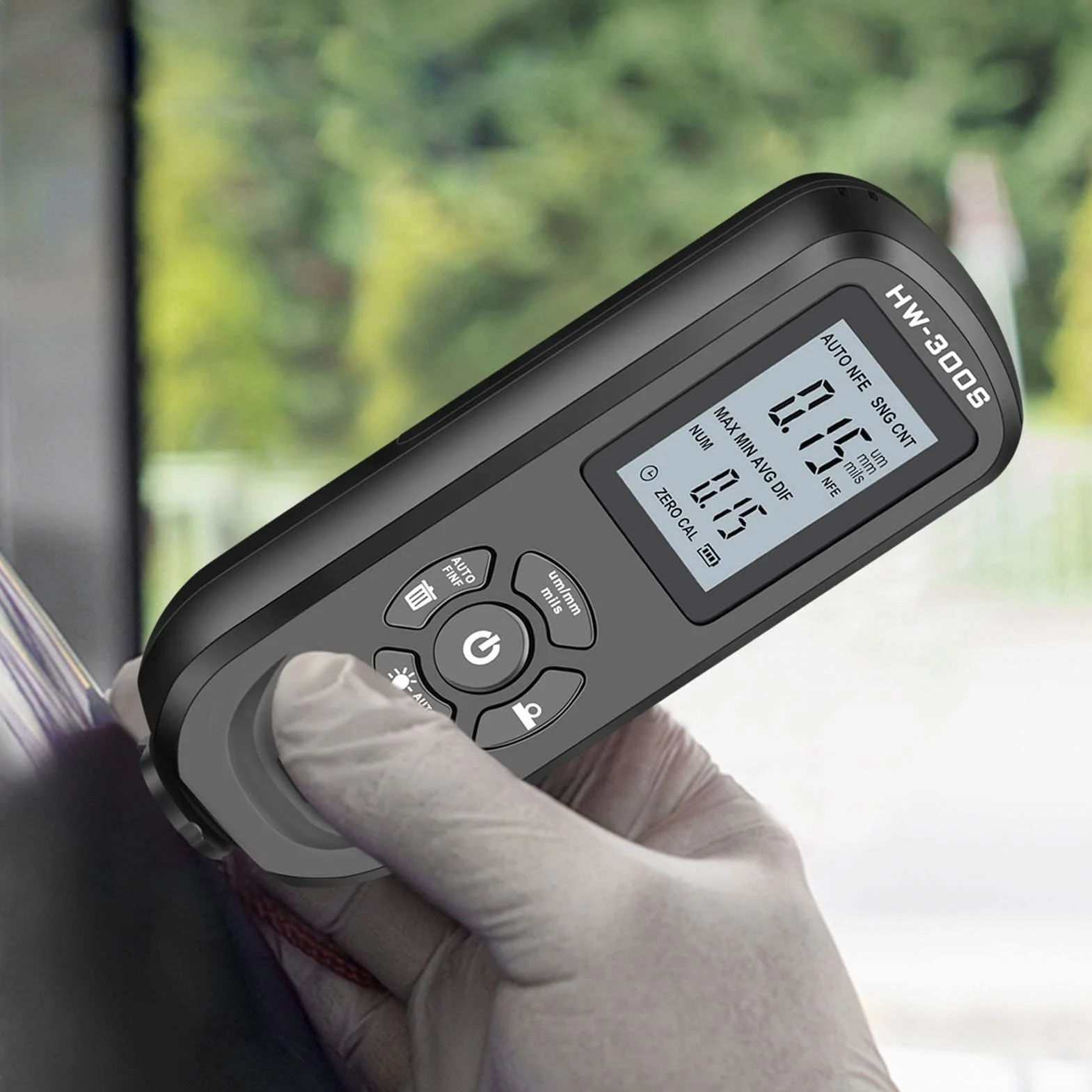 Miernik Grubości Lakieru 0-1500 μm Miernik Grubości Lakieru z Wyświetlaczem LCD i Cyfrowym Odczytem w Trzech Jednostkach μm/mm/mils do Pomiaru Grubości Powłok Nieprzewodzących
