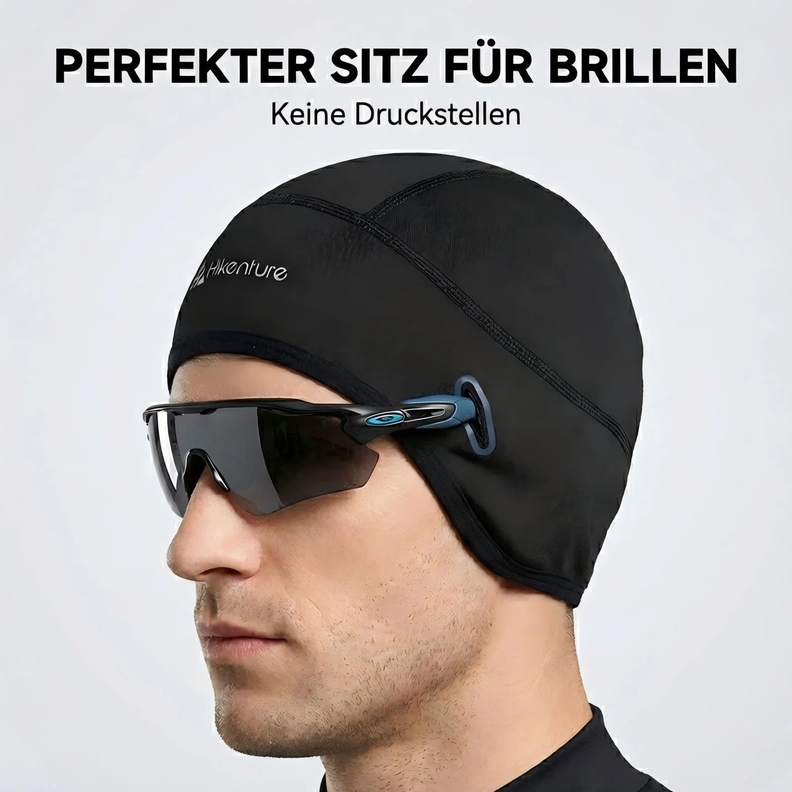 HIKENTURE Czapka rowerowa zimowa wiatroszczelna pod kask z otworem na okulary