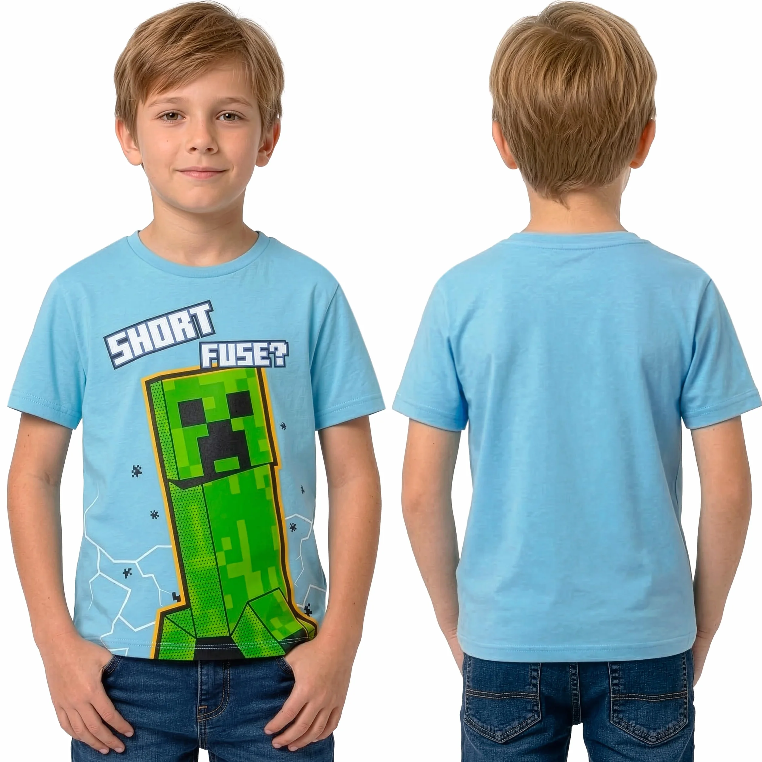 Minecraft Koszulki Dla Chłopców, Zestaw 3 Koszulek Gamingowych Dla Dzieci, Pakiet Koszulek Dziecięcych