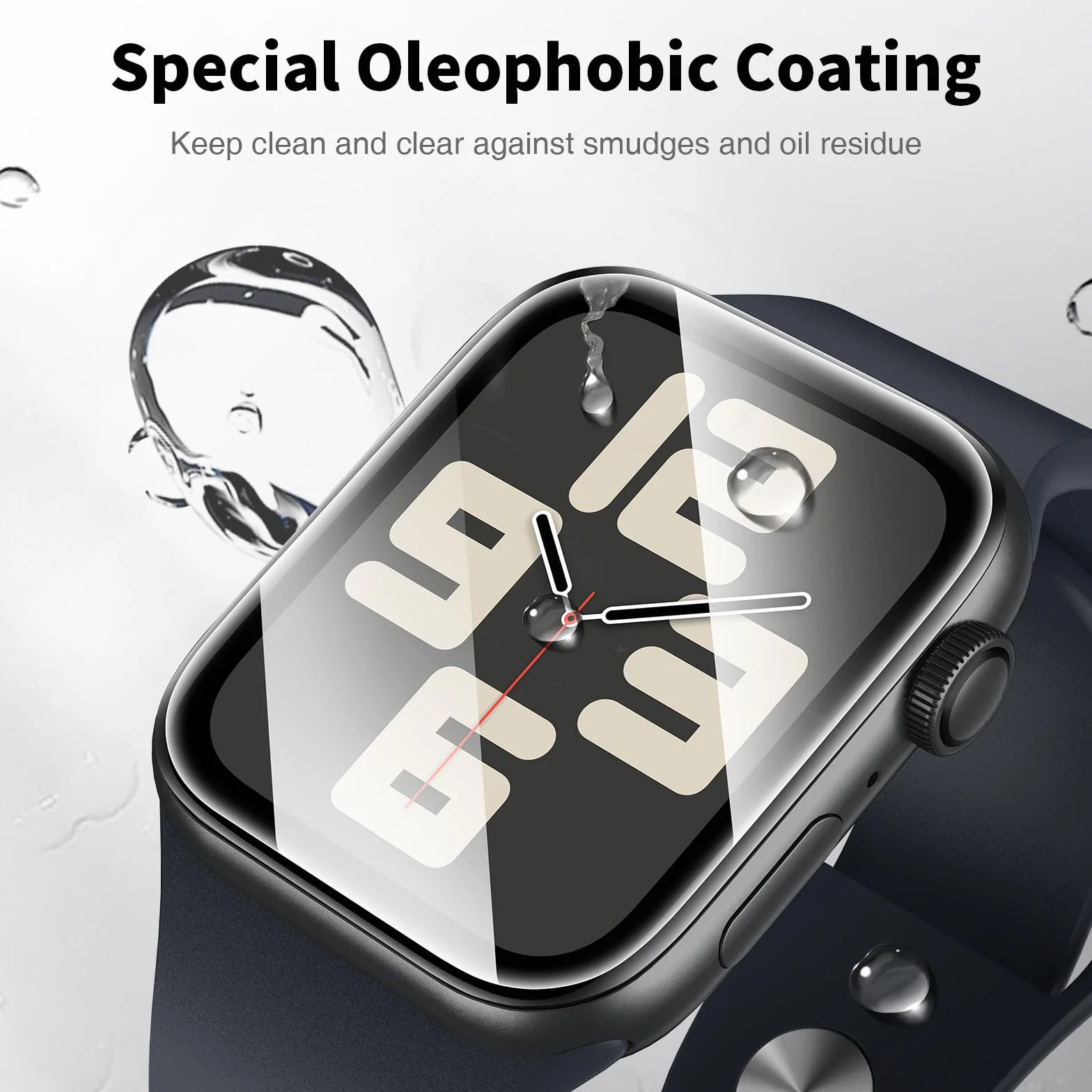 LK 8 sztuk folii ochronnej do Apple Watch Series SE3/SE2/SE/6/5/4 44 mm folia ochronna na wyświetlacz, pełne pokrycie, bez pęcherzyków powietrza, pełne pokrycie, wysoka jakość HD, elastyczna i odporna