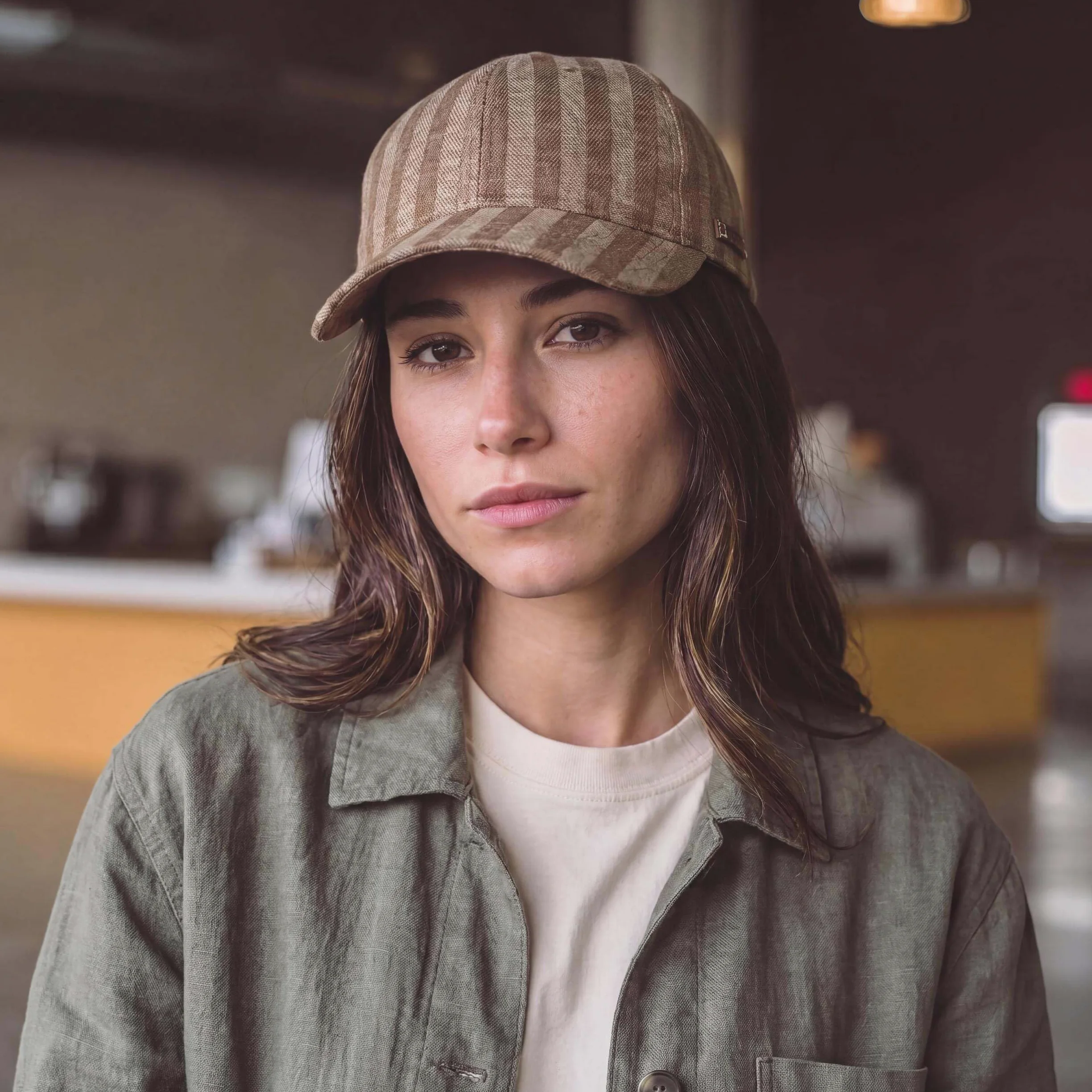 Stetson Barista czapka baseballowa w paski wielokolorowa kawa barwiona pasek z tyłu unisex wiosna lato zima