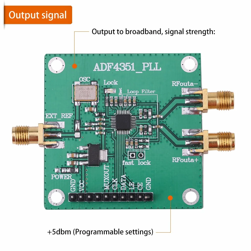 WALFRONT 35 M-4,4 GHz RF źródło sygnału faz blokowanie pętli częstotliwość syntezator ADF4351 płytka rozwojowa
