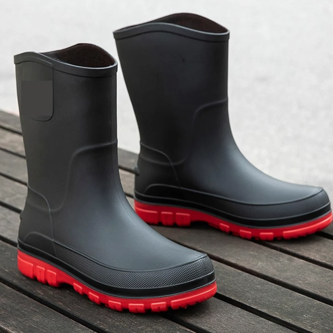 Buty Przeciwdeszczowe Męskie Antypoślizgowe, Wodoodporne, Średniej Wielkości Kalosze Robocze, Gumowe Buty Do Wędkowania I Wody Modne
