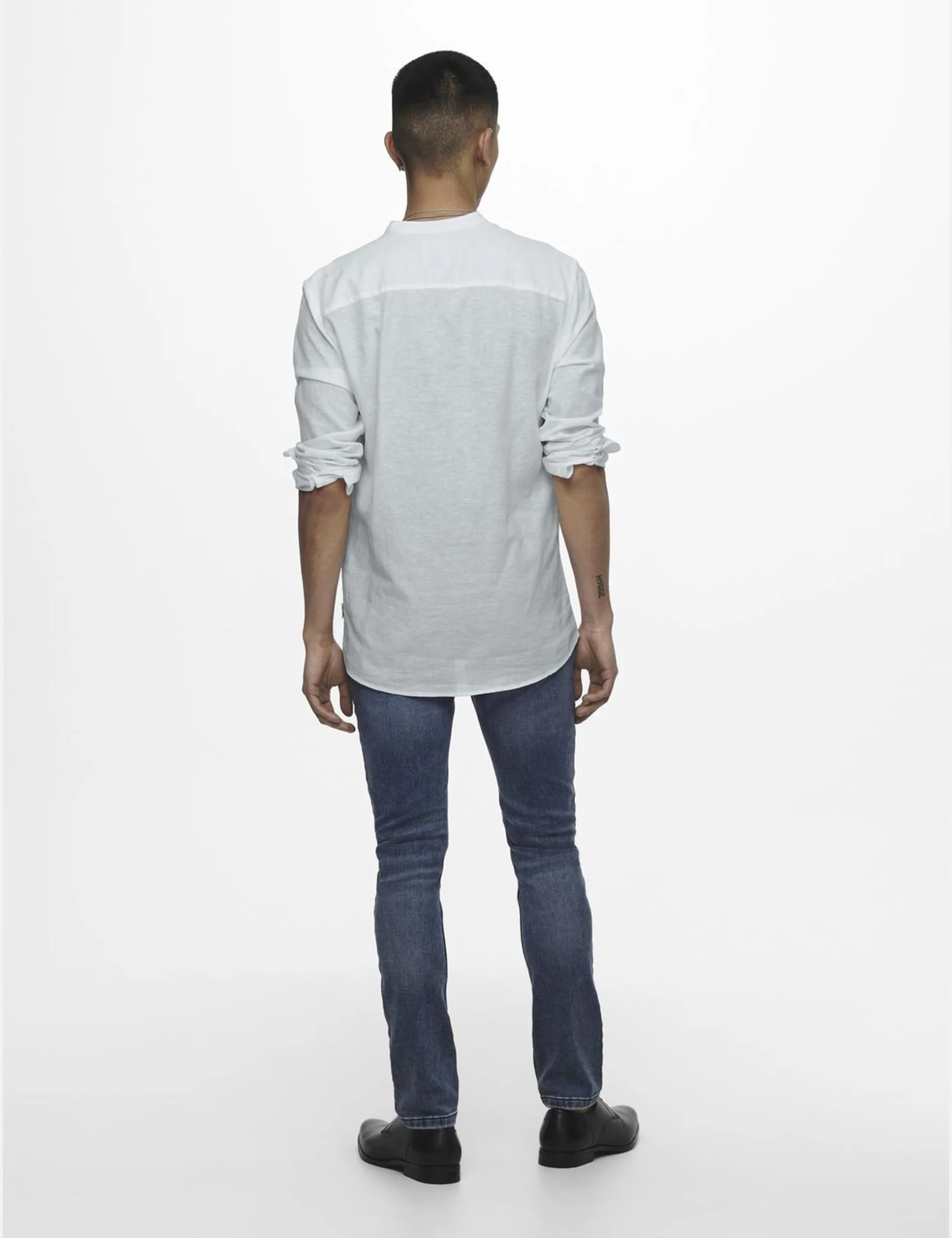 ONLY & SONS Koszula Męska Lniana Mao Shirt