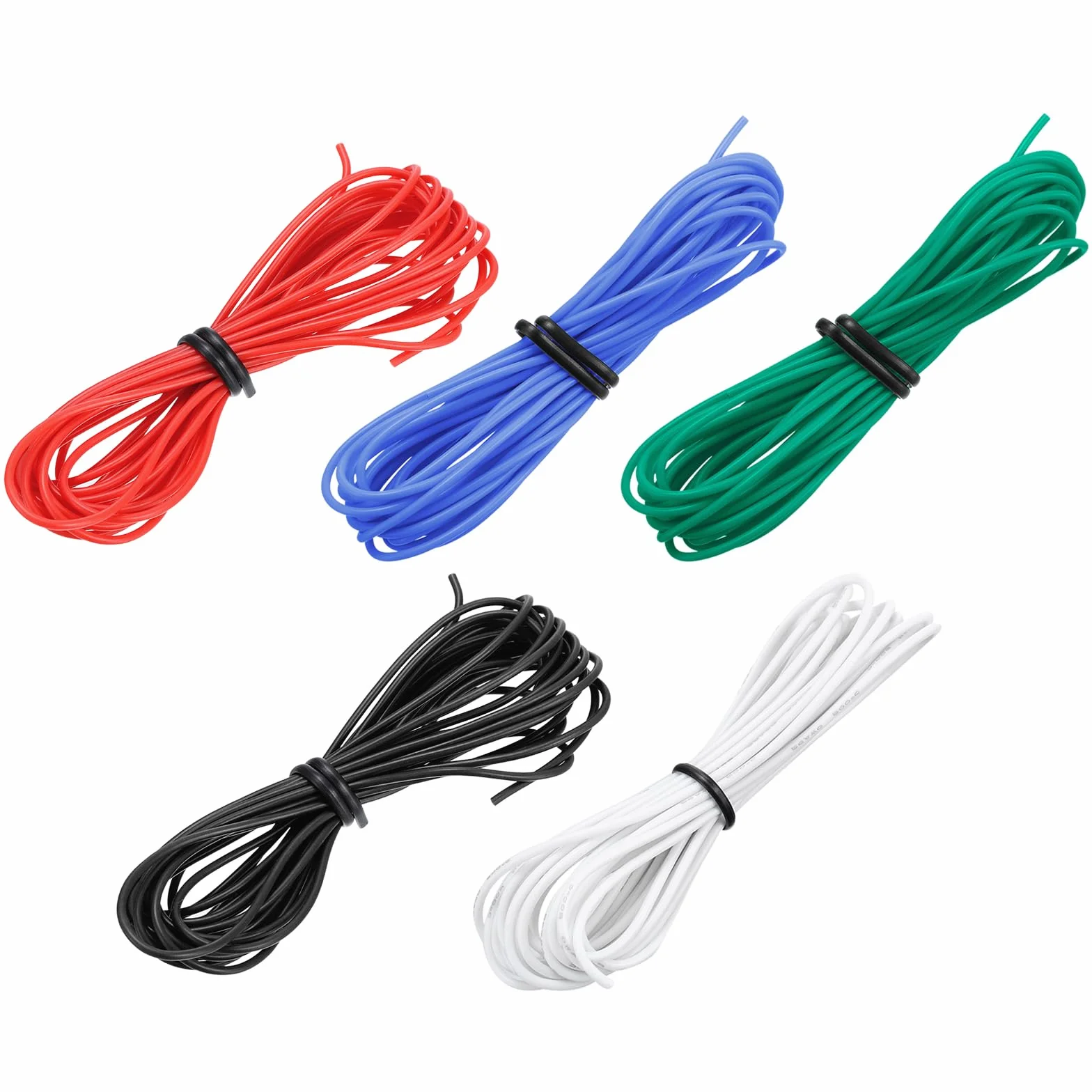 sourcing map 28AWG przewód elektryczny kabel 1,5 metra drut litzowy silikonowy cynowany szpula drutu miedzianego każdy 0,08 mm² solidny przewód elektroniczny do DIY modeli RC lamp urządzeń