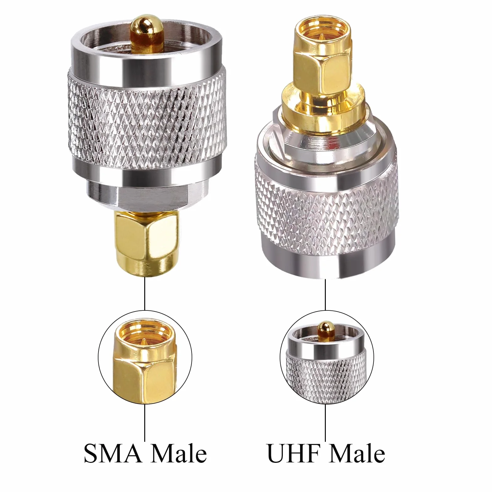 TUOLNK Adapter SMA na PL259 - SMA męski na UHF PL-259 męskie złącze koncentryczne do anteny radiowej CB - 2 szt