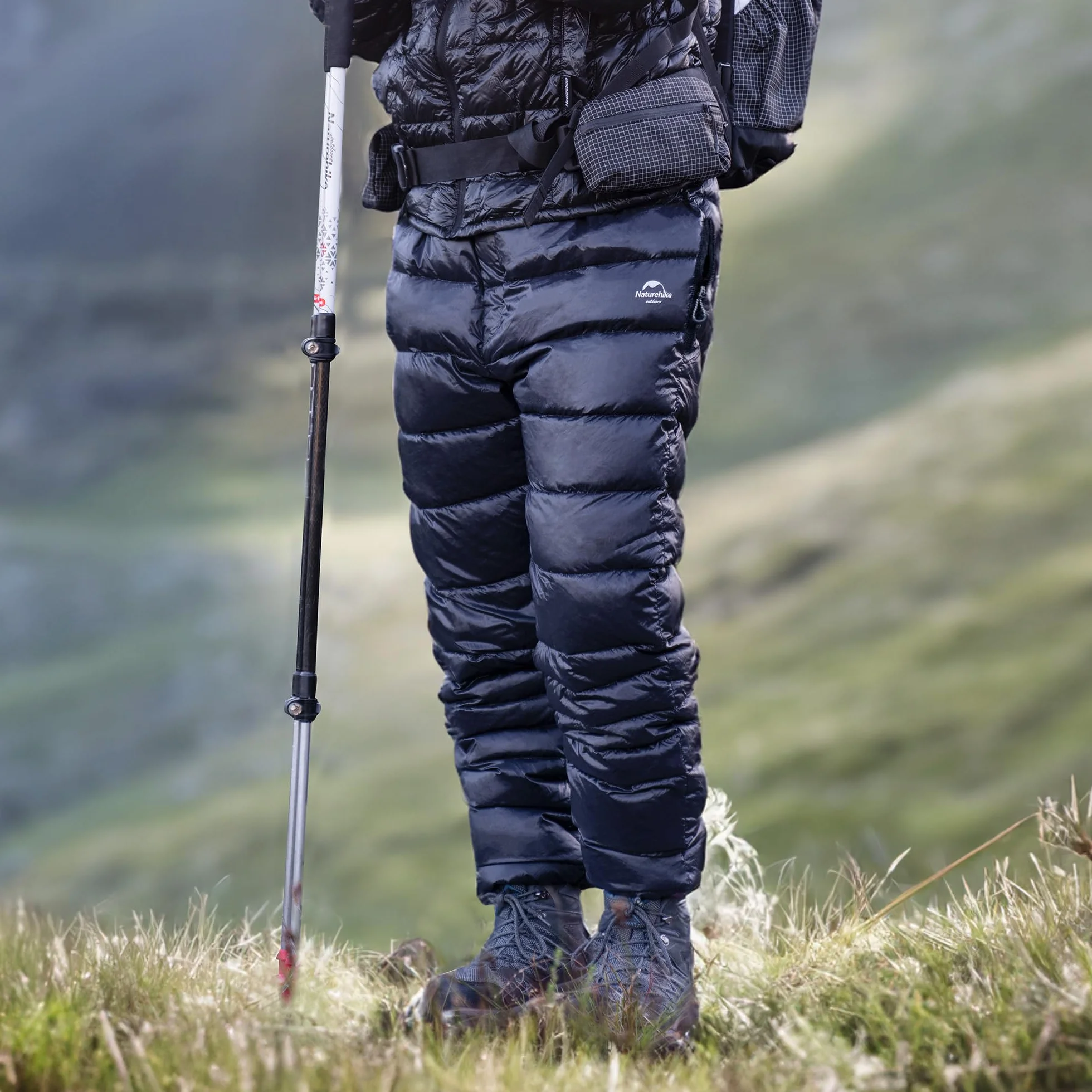 Naturehike Spodnie Zimowe Męskie Ciepłe Ultralekkie Damskie Spodnie śniegowe z Bocznymi Kieszeniami Outdoor/Camping Wodoodporne Spodnie Puchowe z Kaczki