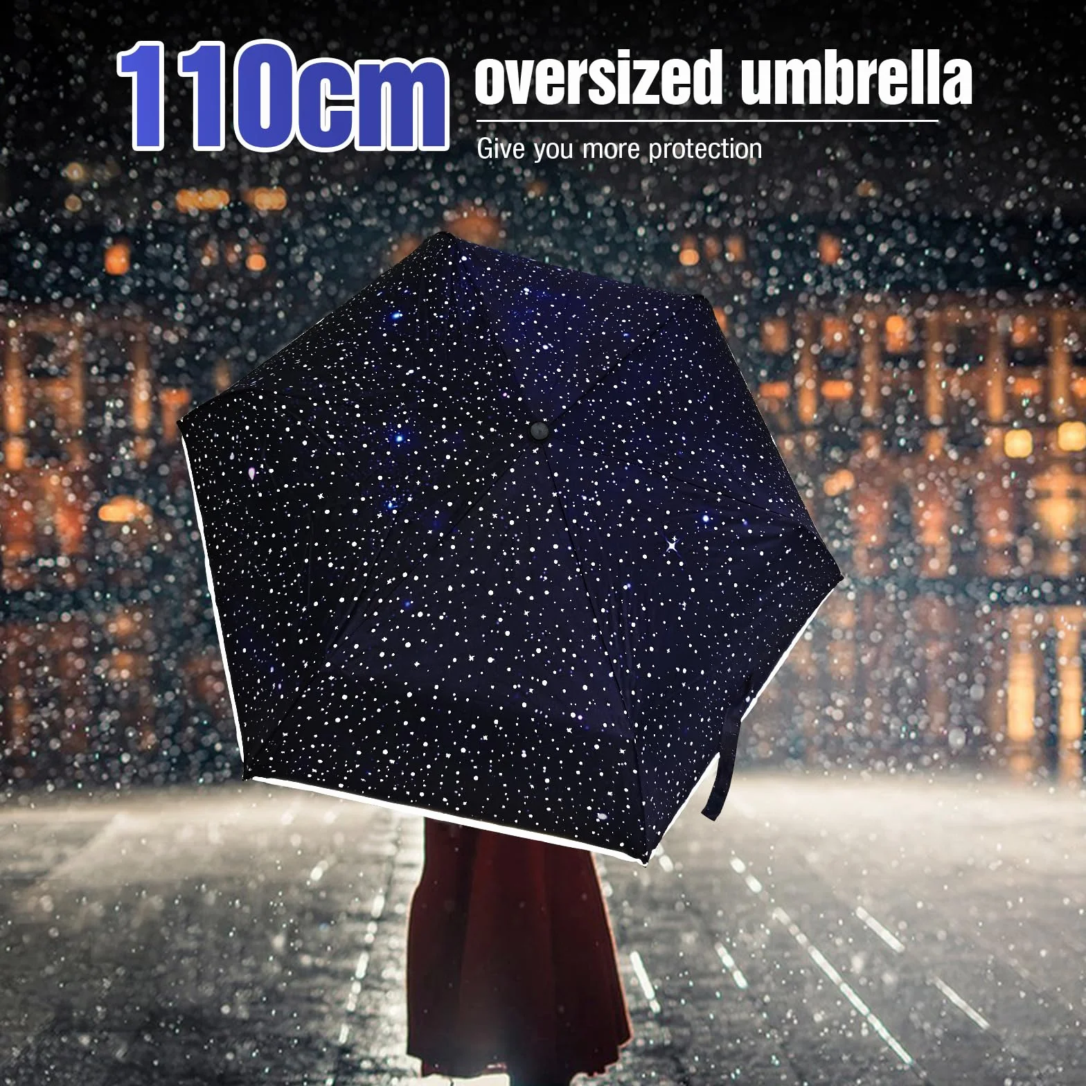 Odblaskowy parasol dziecięcy, wodoodporny, ultralekki z odblaskami, wiatroszczelny