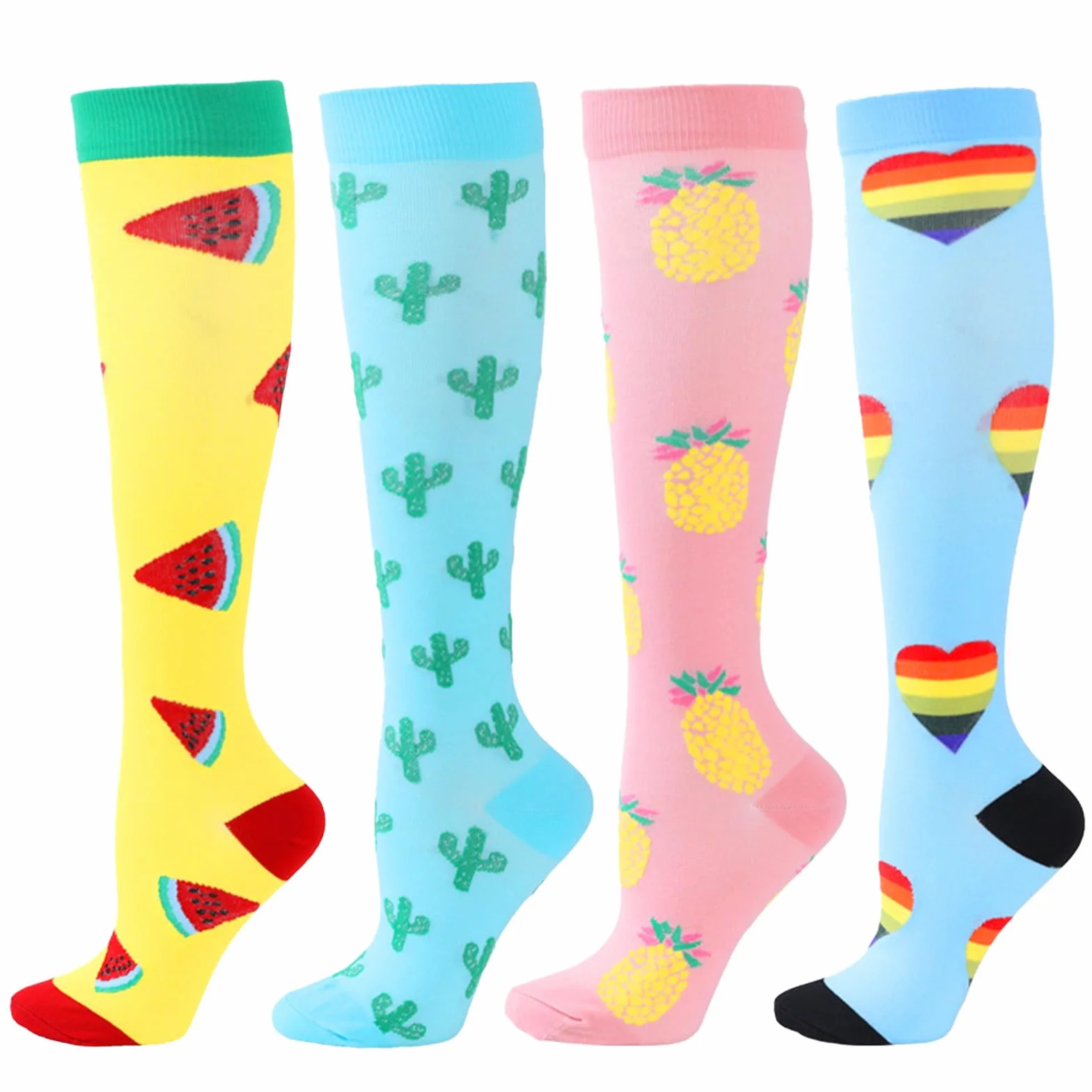 BISOUSOX Skarpety uciskowe kompresyjne 4 pary 15-20 mm Hg do biegania