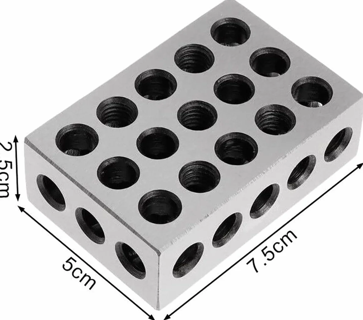 2 szt. klocków precyzyjnych hartowanej stali 0,0002 '' inżynier uziemiony 23 otwory bloki inżynierskie 3 x 5 cm x 7,5 cm narzędzie tokarskie (0,0003)