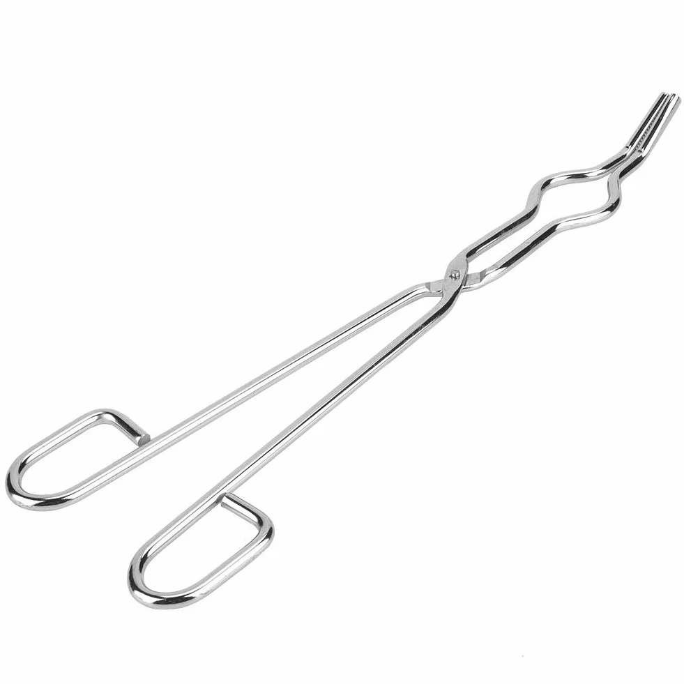 Pęseta do tygla laboratoryjnego, szczypce ze stalowym uchwytem na kubek, szczypce chemiczne, instrument nauczający z nitem lotniczym, do wypolerowanego zakończenia laboratoryjnego (300 mm)