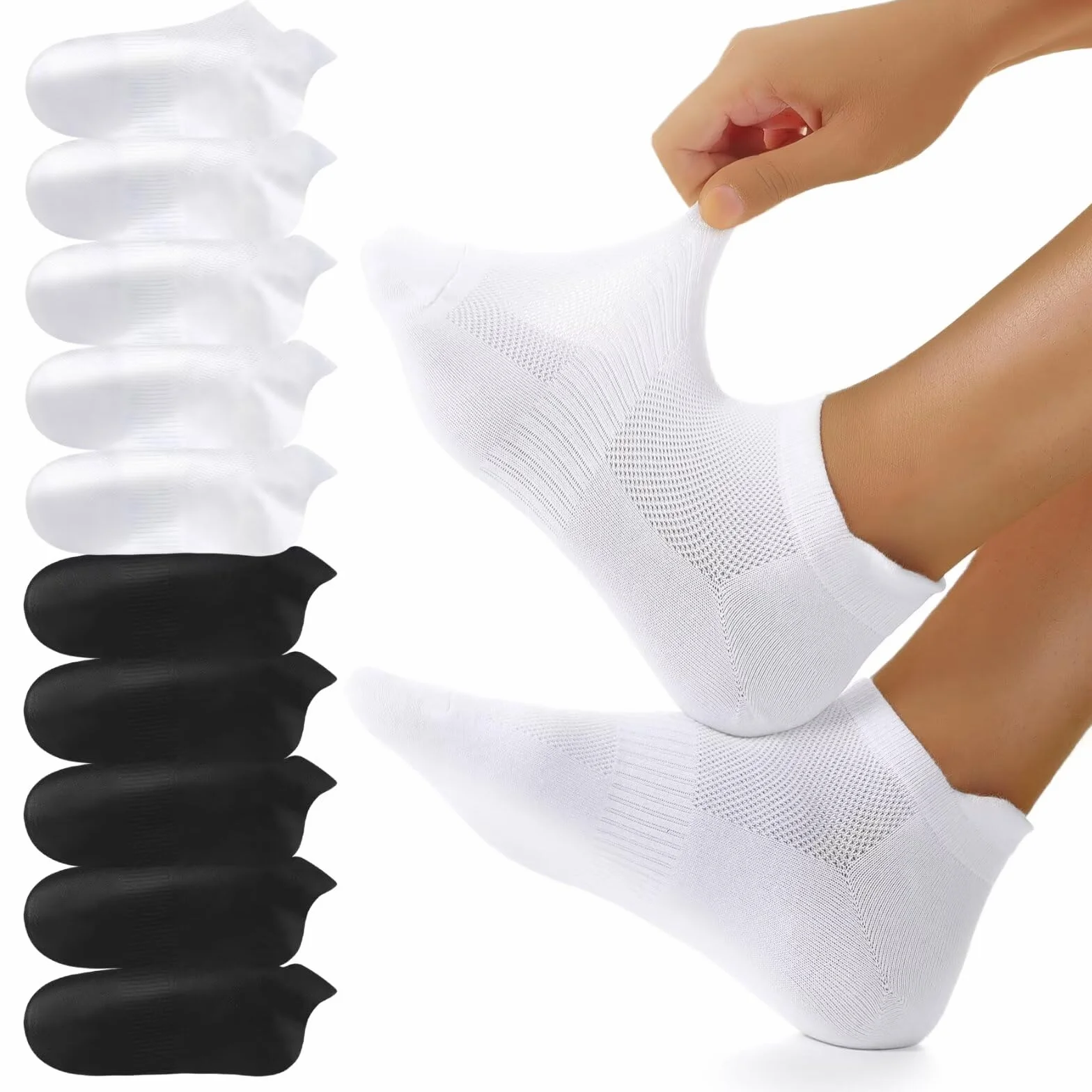 Oddychające bawełniane skarpety sportowe 10 par do sneakersów