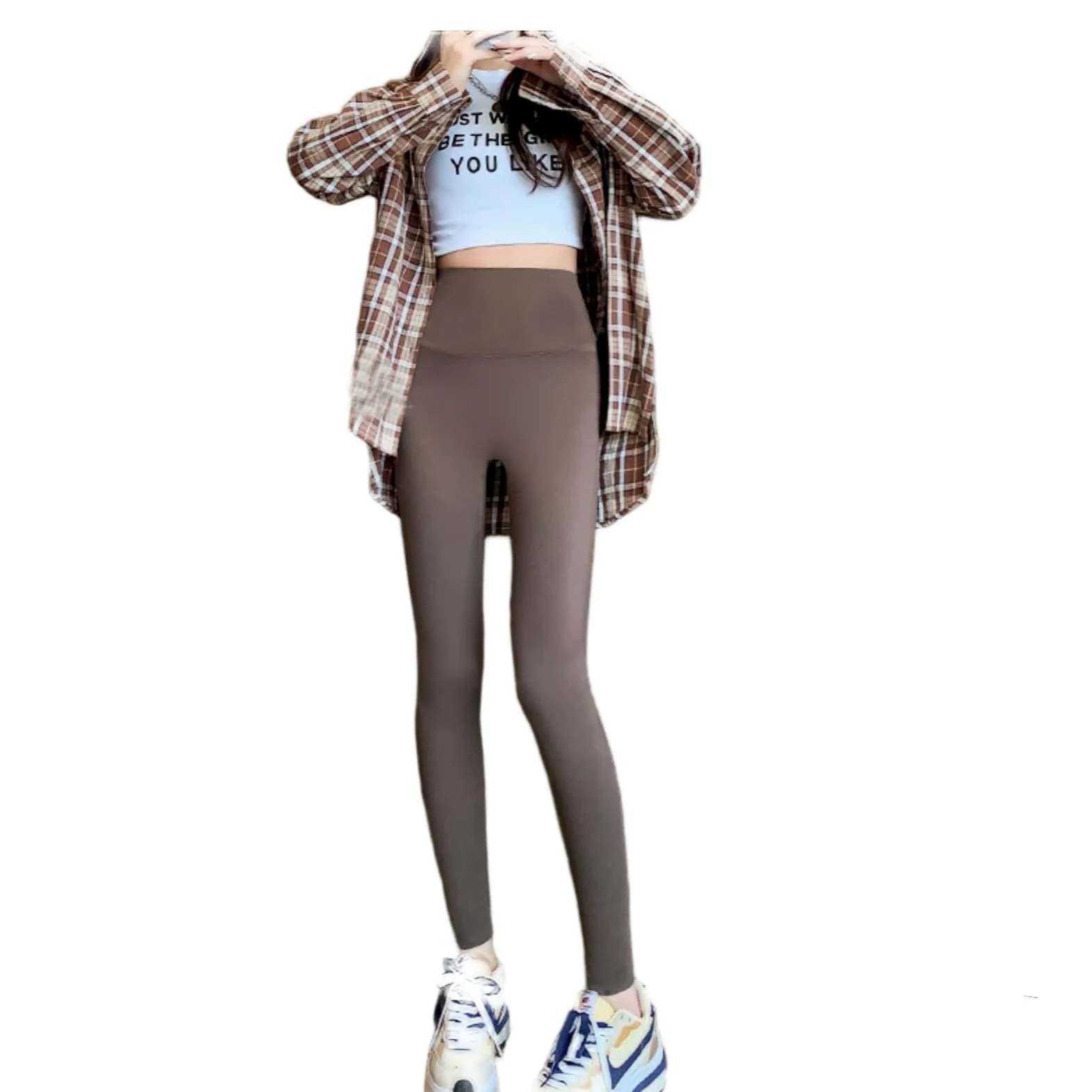 HJDMO Legginsy Damskie Wysoki Stan Bezszwowe Bez Efektu Camel Toe Push Up Unoszące Pośladki Kontrola Brzucha Joga Siłownia Czarny Kawa Ciemnoszary