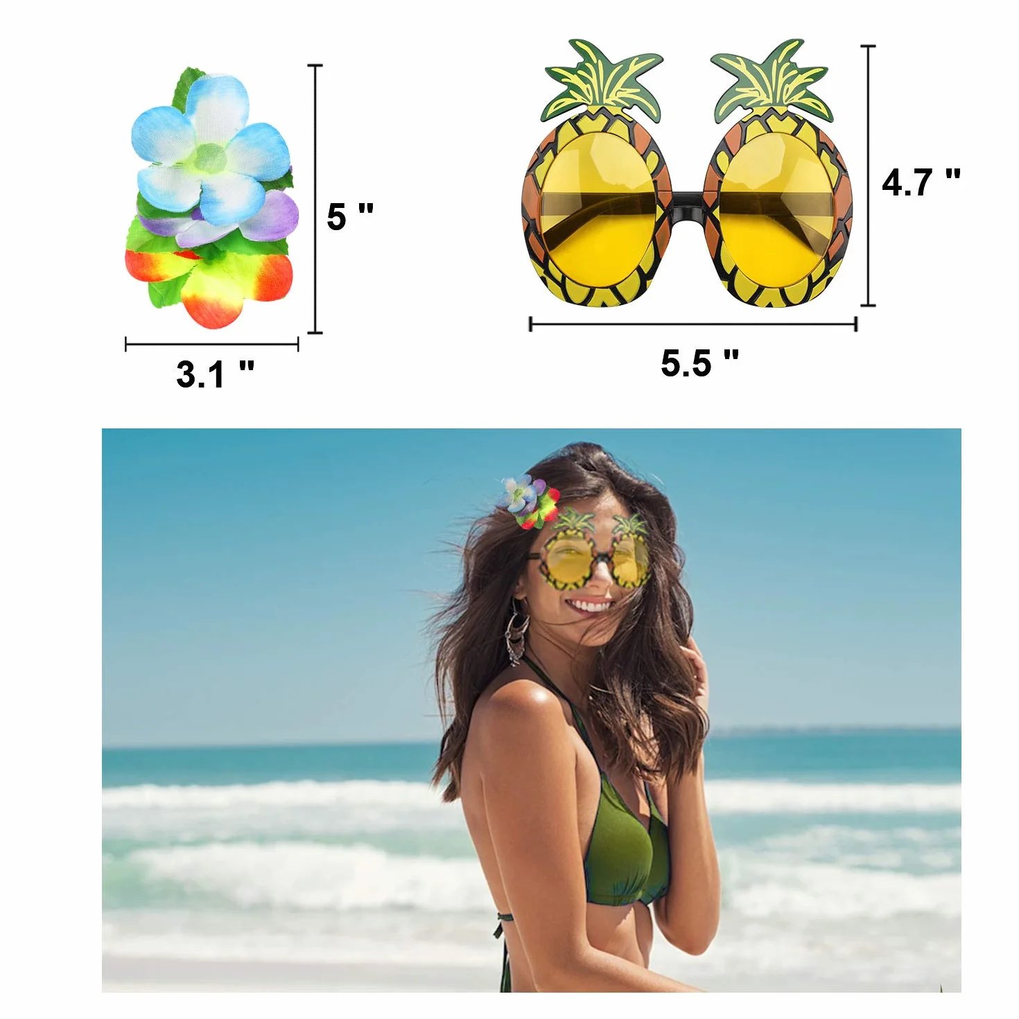 Zestaw akcesoriów do kostiumu hula Luau Party tańcząca kula bikini hawajskie
