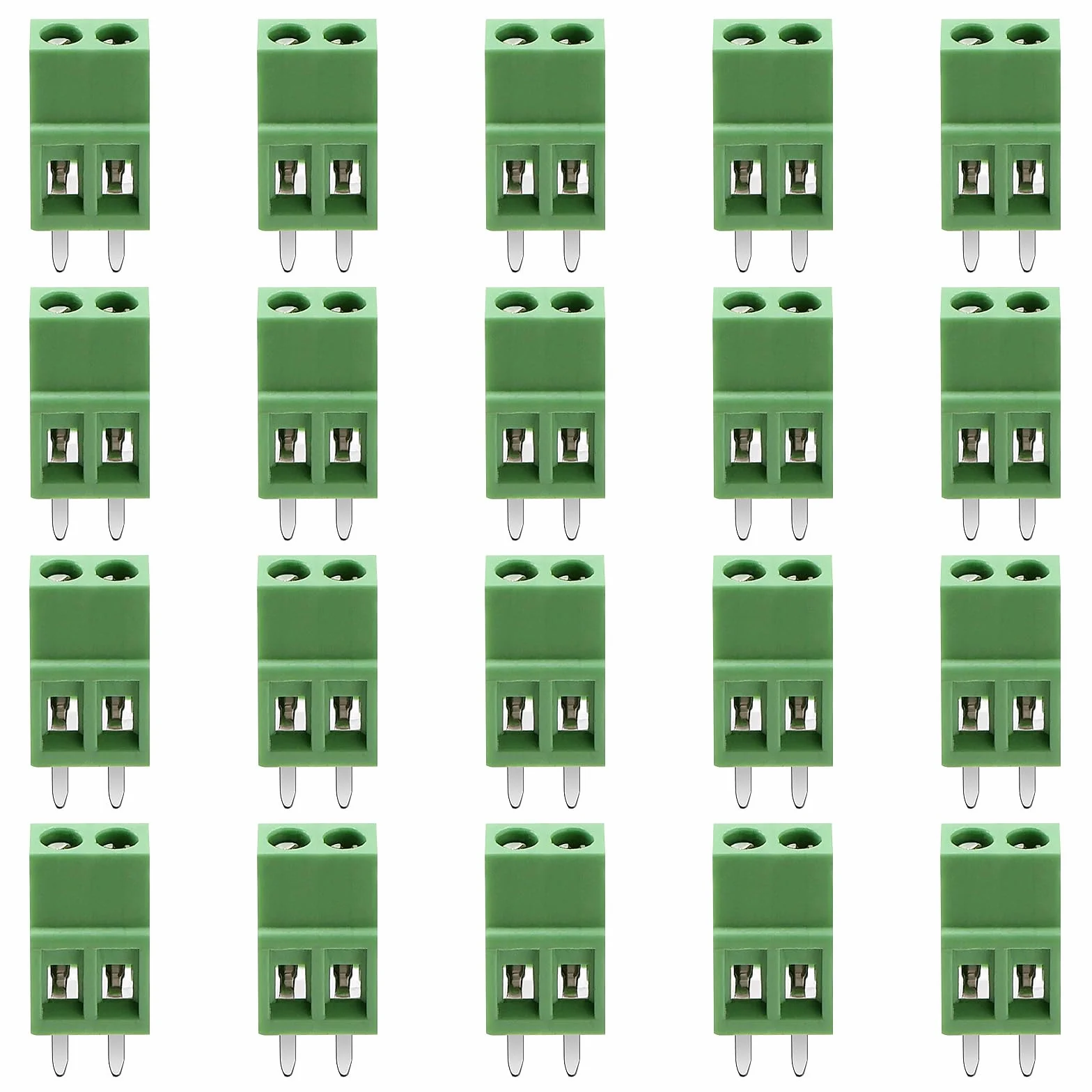 20 Sztuk 2-pinowe Złącze Śrubowe 2.54mm Montażu na Płytce Drukowanej, 150V 6A Zaciski Montażu na PCB, do Projektów Elektronicznych