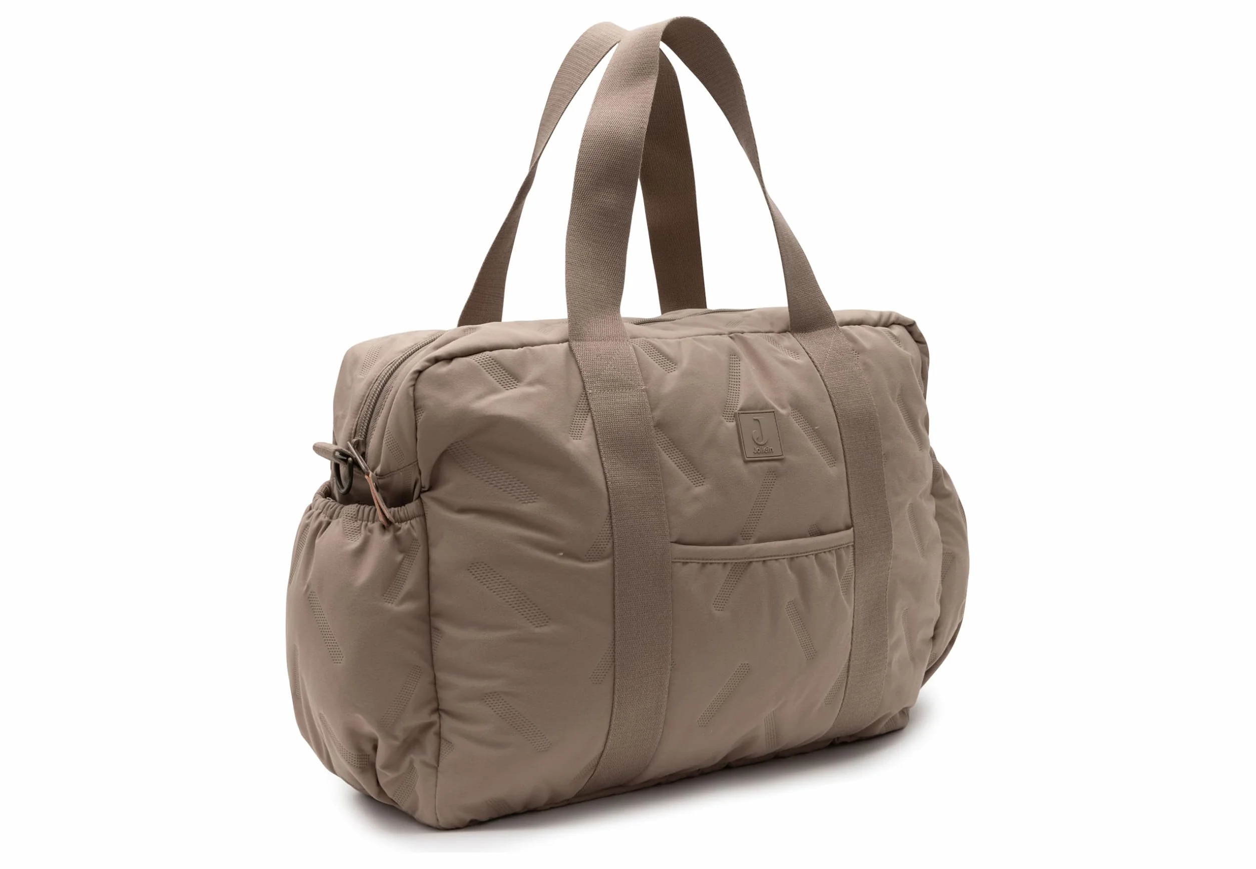 Jollein Torba do przewijania Embossed Lily – mleczna kawa – stylowa torba do przewijania z wytłoczonym wzorem, odporna na działanie wody i łatwa w pielęgnacji, regulowany pasek na ramię – 42 x 30 x 15