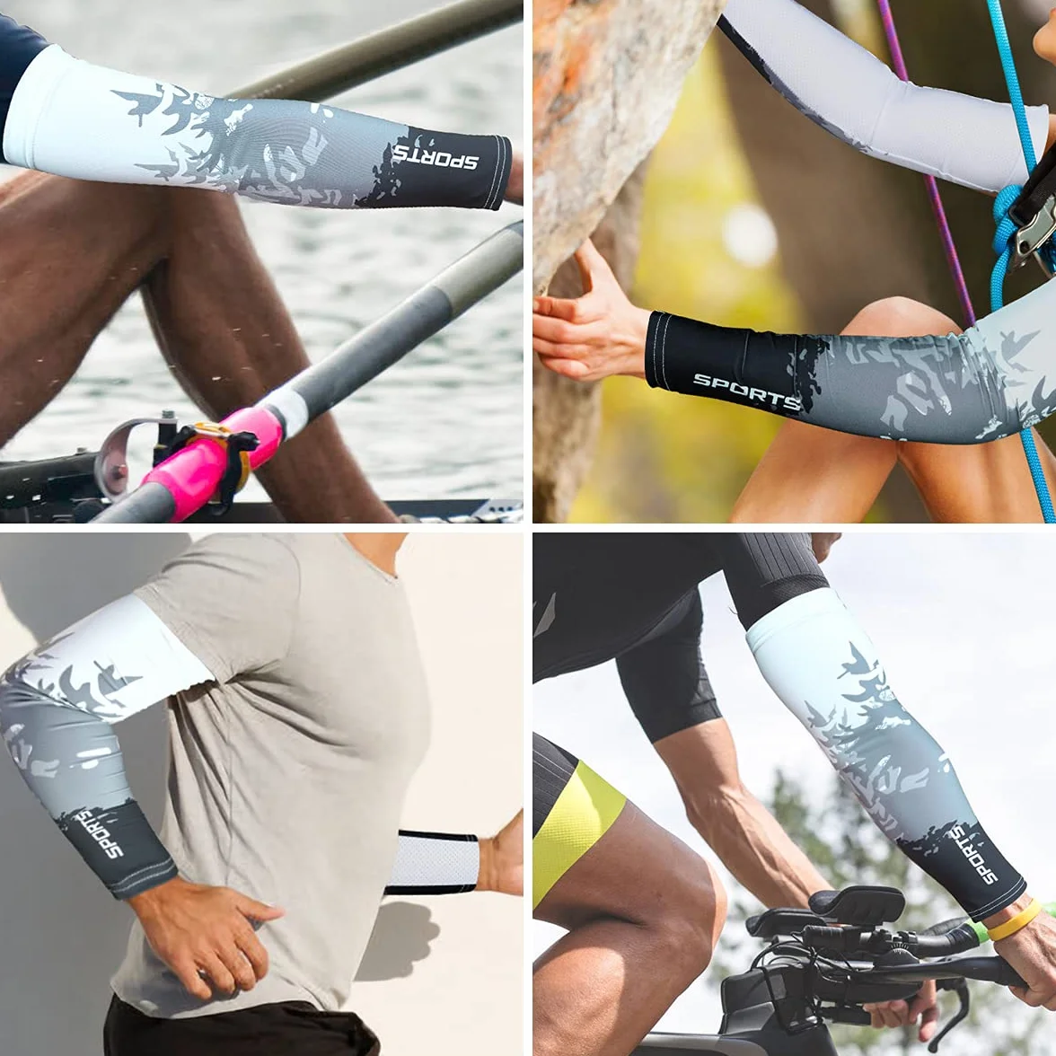 flintronic Rękaw na ramię, uniseks, ocieplacz, ochrona przed promieniowaniem UV, rękawy UPF 50, antypoślizgowe, chłodzące, odprowadzające wilgoć, do biegania, jazdy konnej, golfa, koszykówki (L/XL)